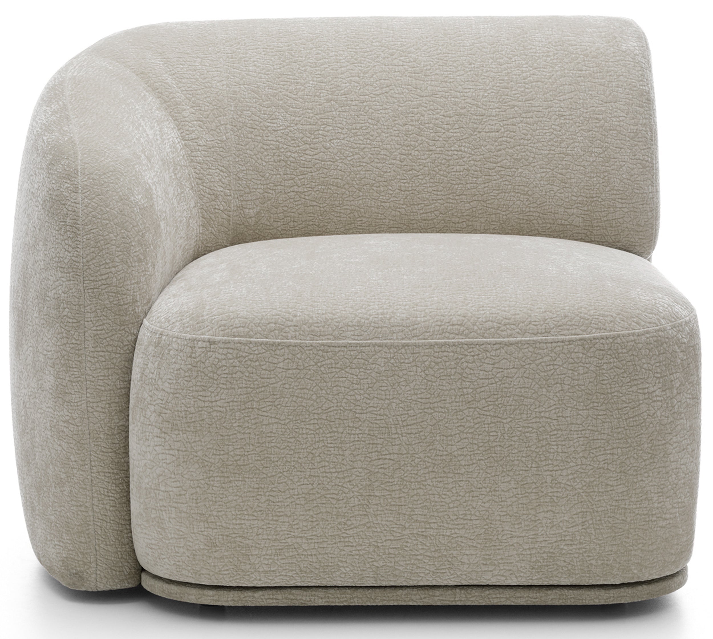 Einzelmodul Bommo linksseitig, grau-beige Chenille
