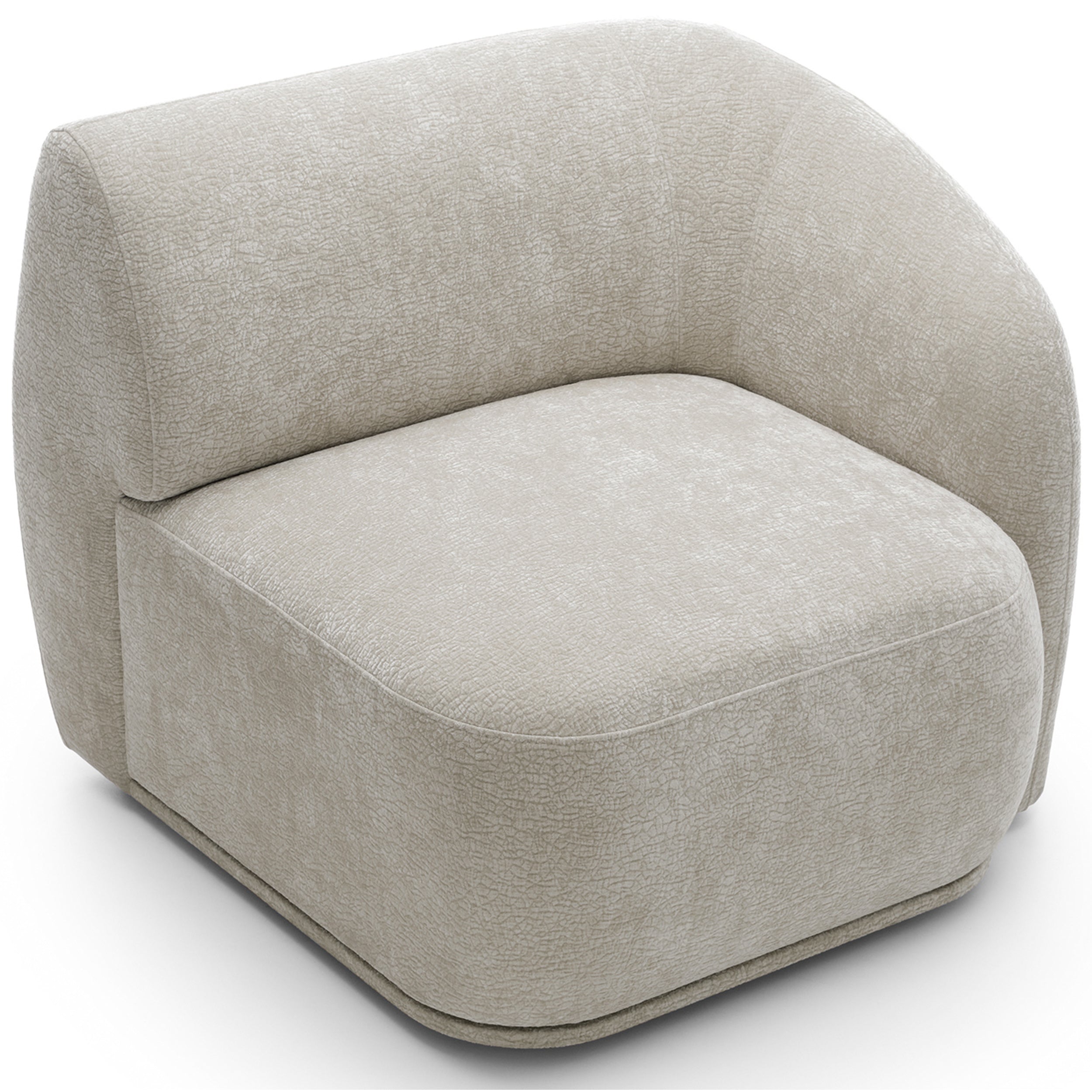 Einzelmodul Bommo rechtsseitig, grau-beige Chenille