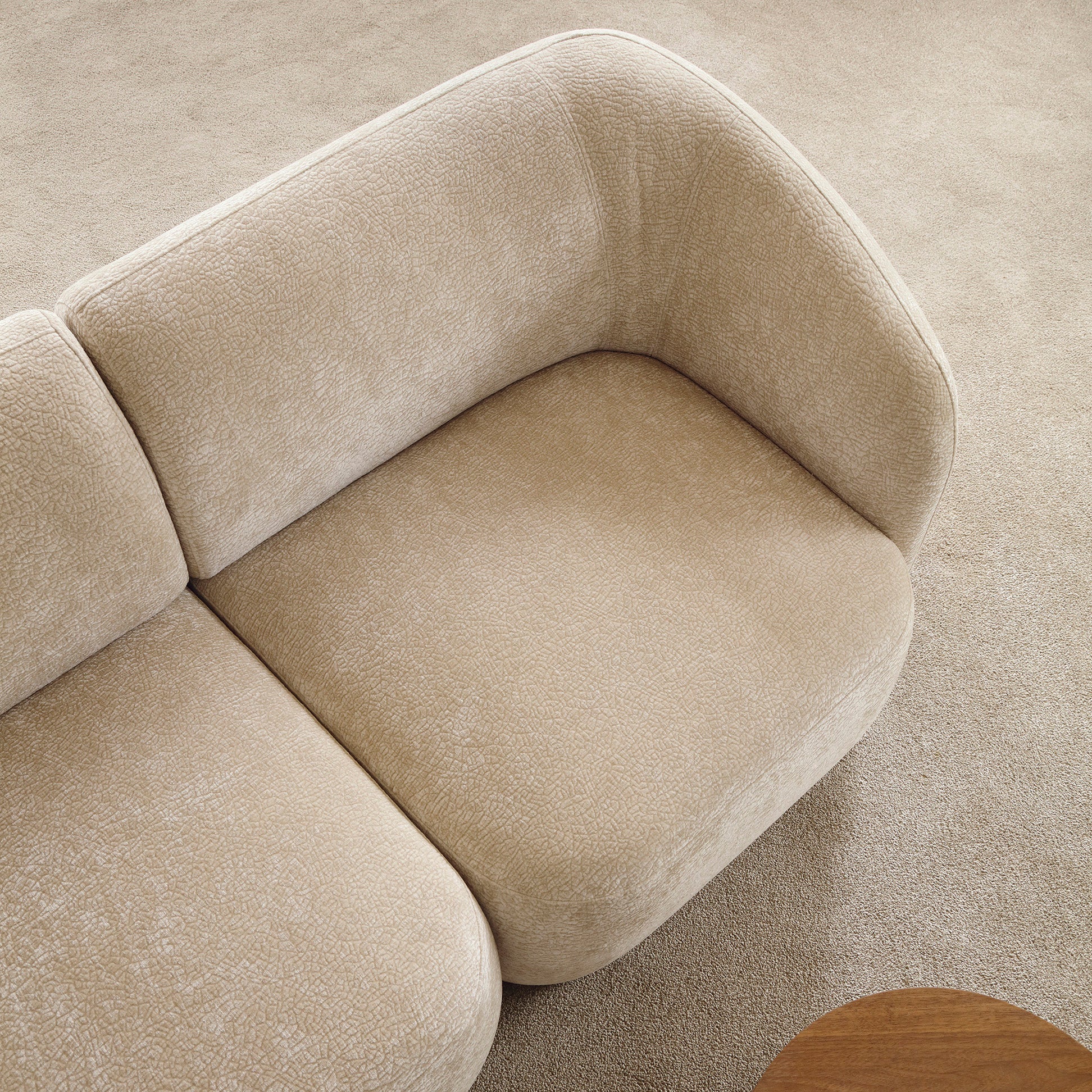 Einzelmodul Bommo rechtsseitig beige Chenille