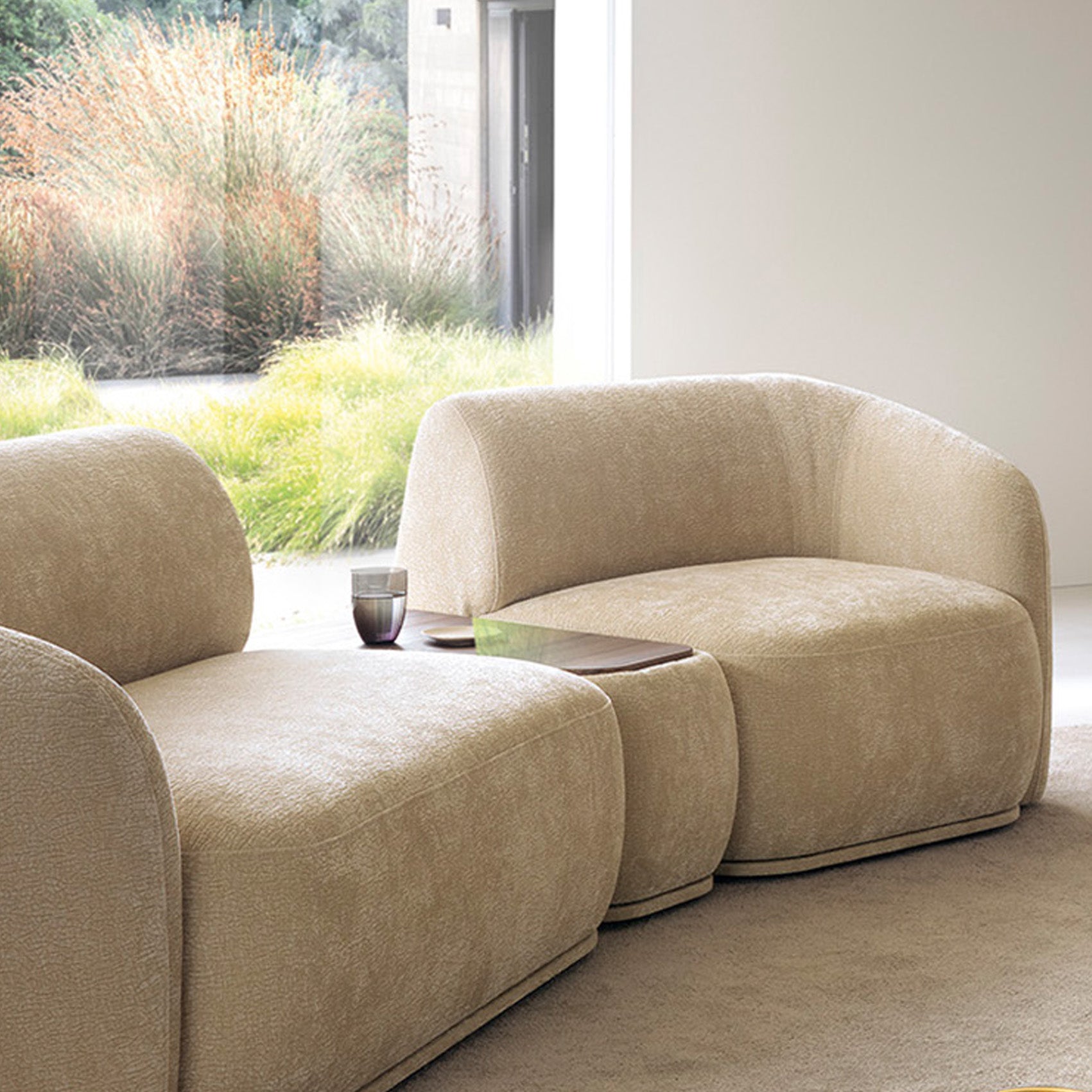 Einzelmodul Bommo rechtsseitig beige Chenille
