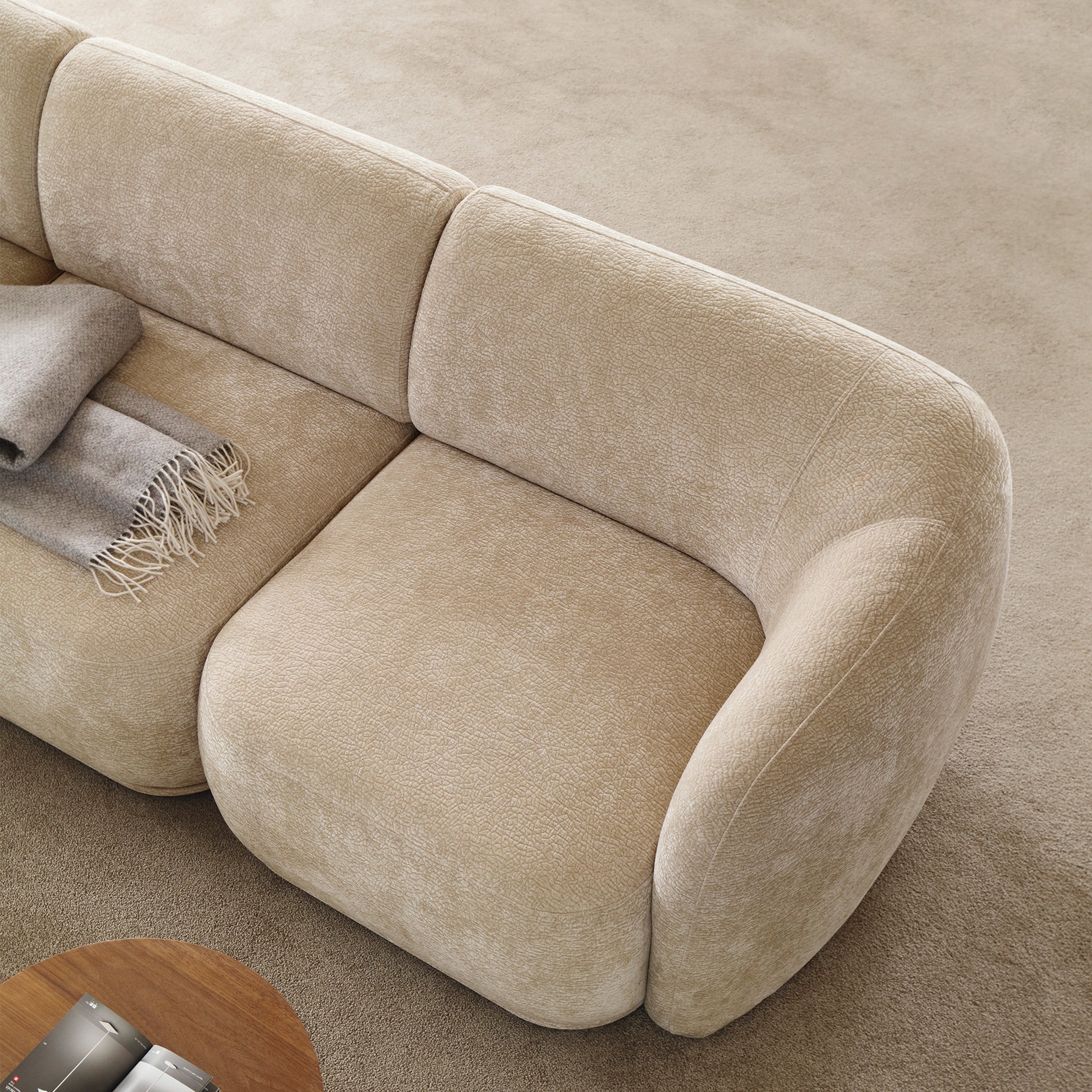 Einzelmodul Bommo rechtsseitig beige Chenille