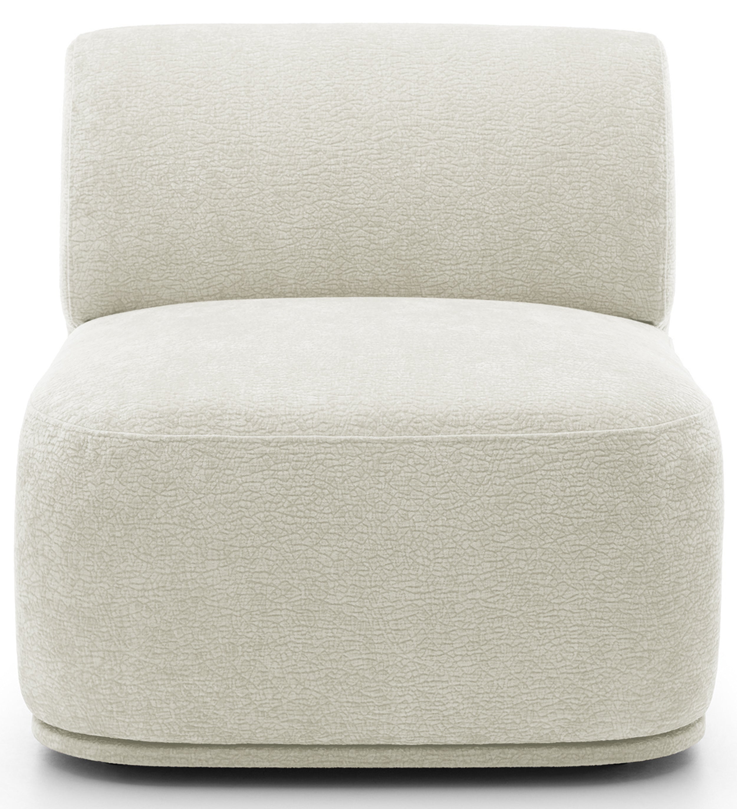 Einzelnes Mittelmodul Bommo, cremefarbenes Chenille