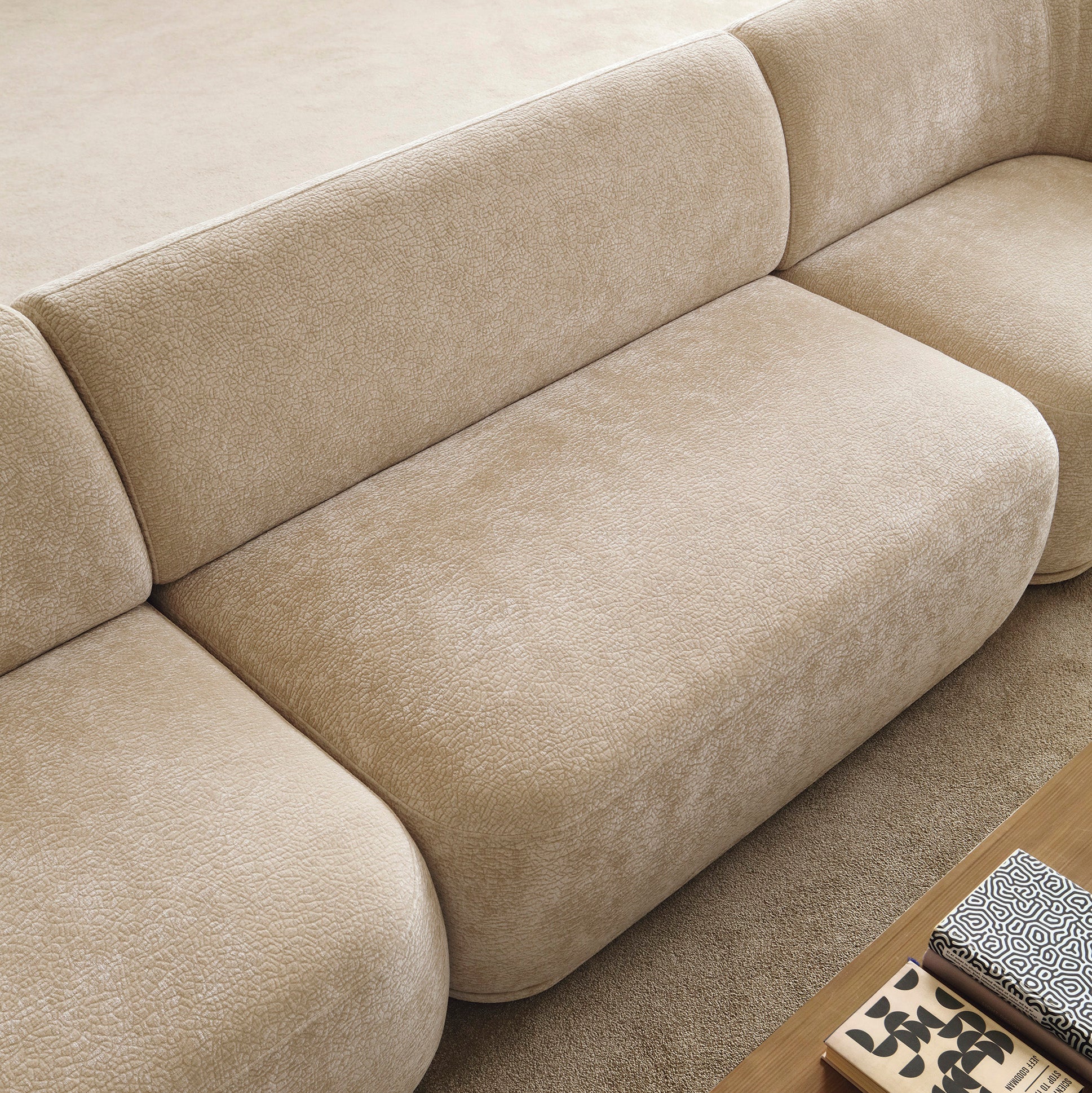 Doppeltes Mittelmodul Bommo beige Chenille