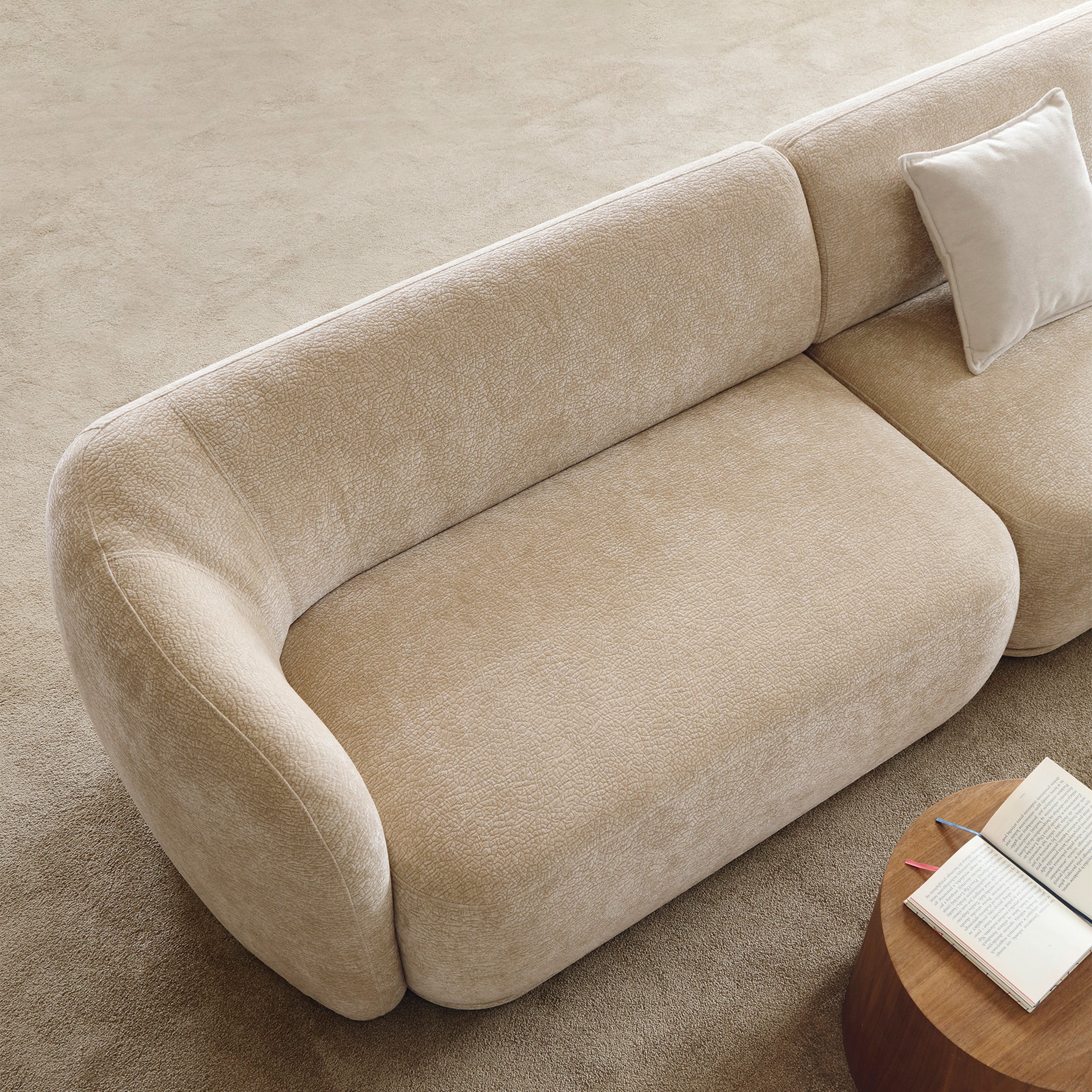 Doppelmodul Bommo linksseitig beige Chenille