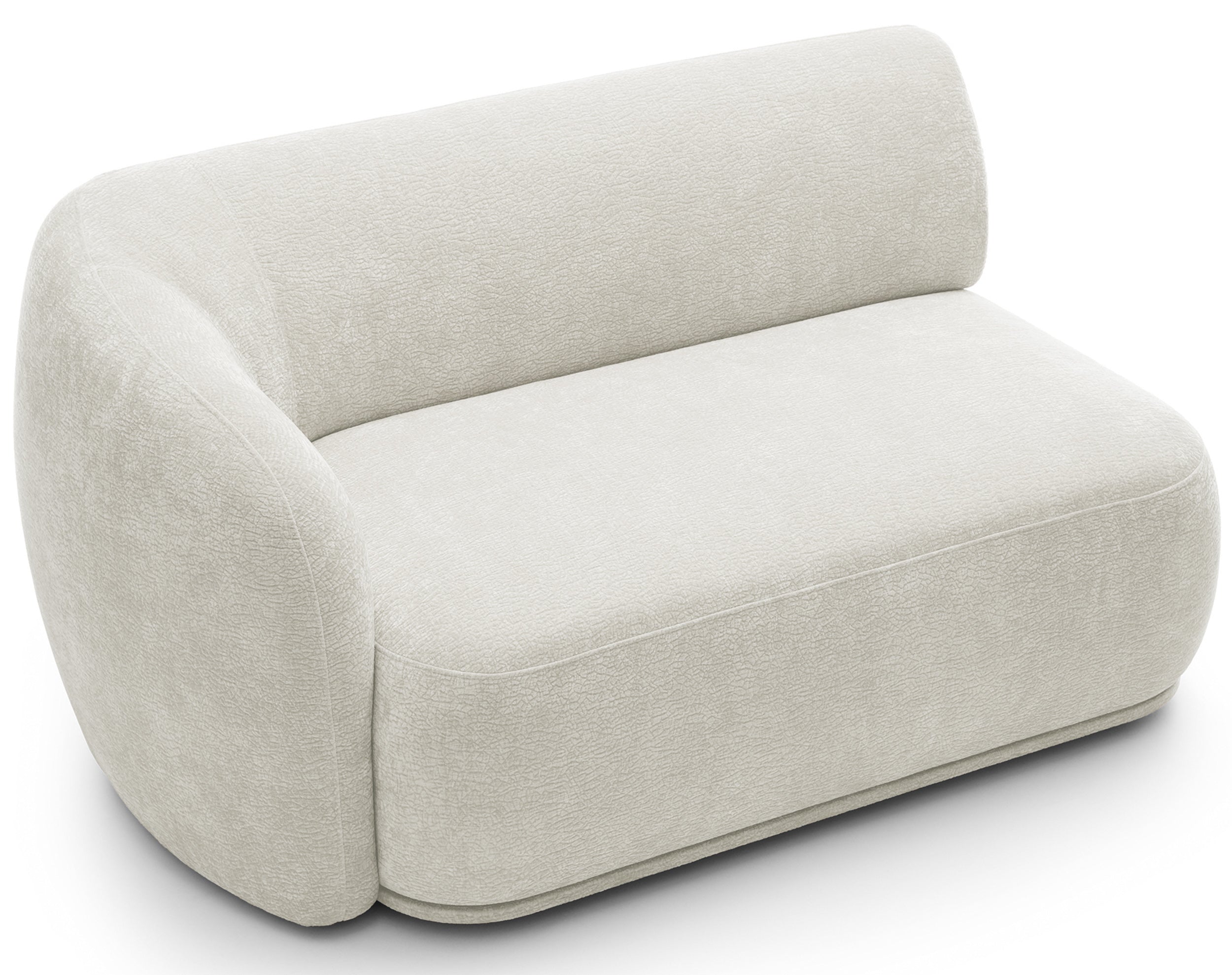Doppelmodul Bommo linksseitig, cremefarben, Chenille