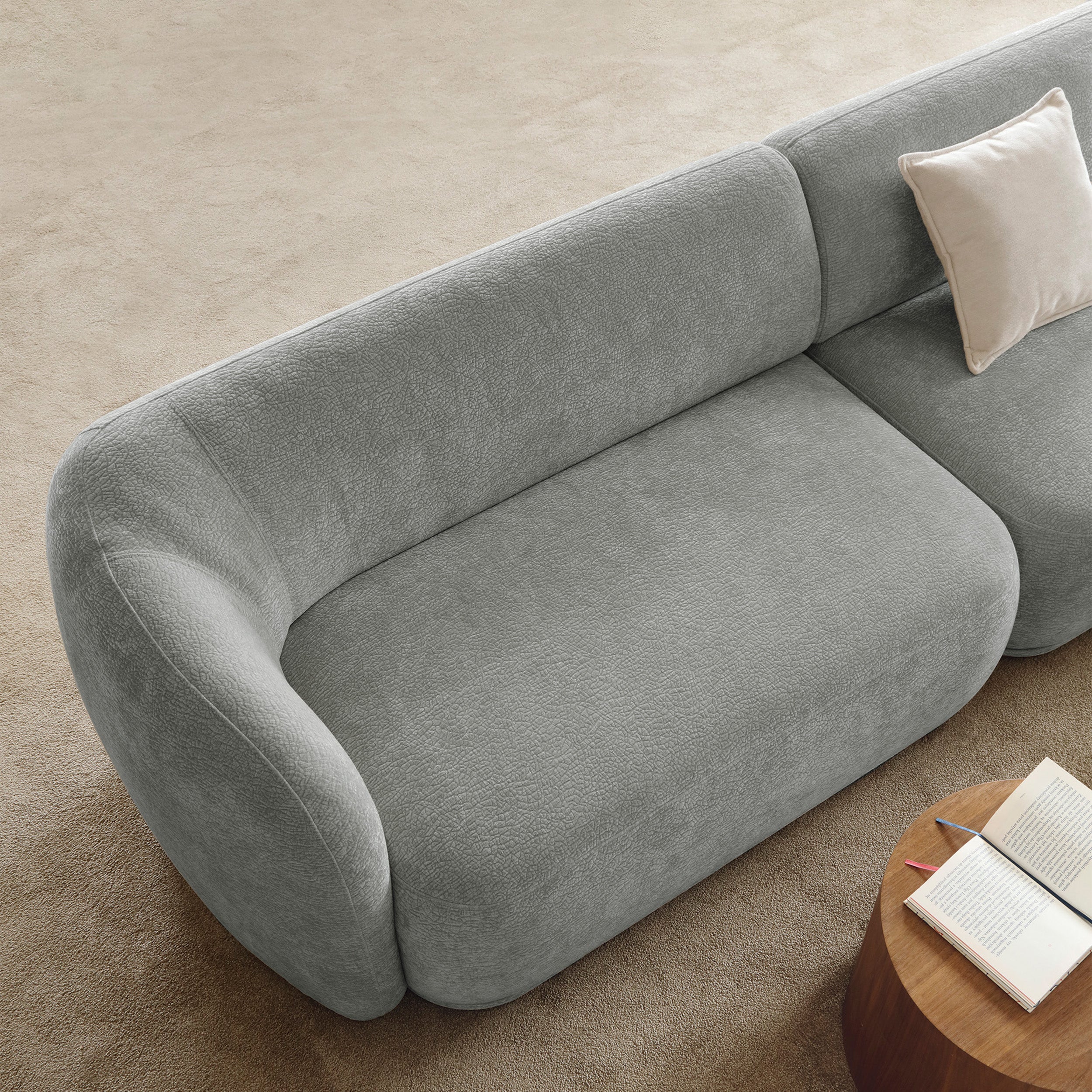 Doppelmodul Bommo links, grau Chenille