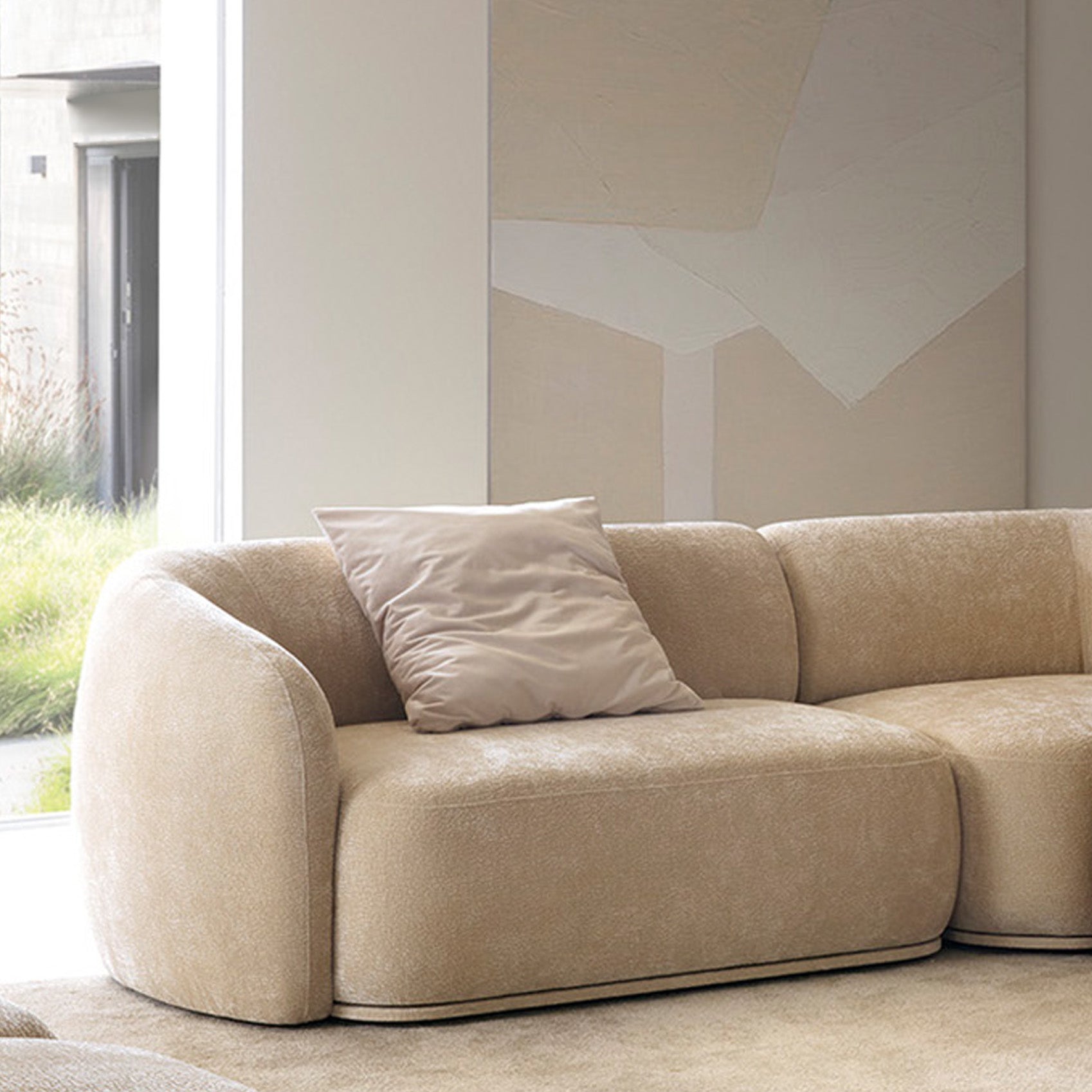 Doppelmodul Bommo linksseitig beige Chenille
