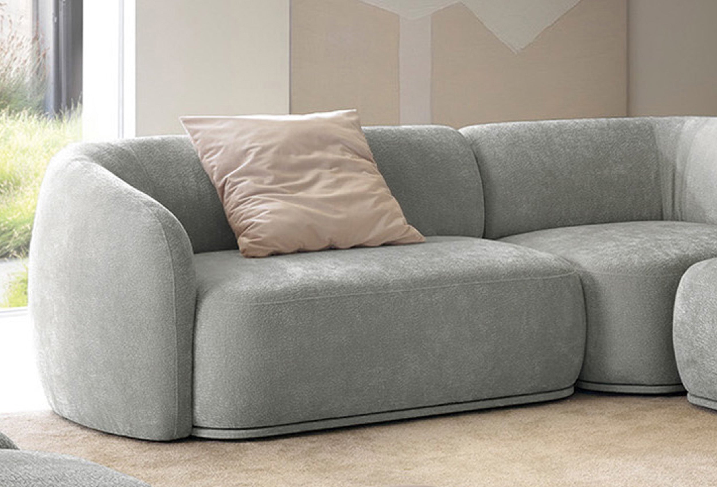 Doppelmodul Bommo links, grau Chenille