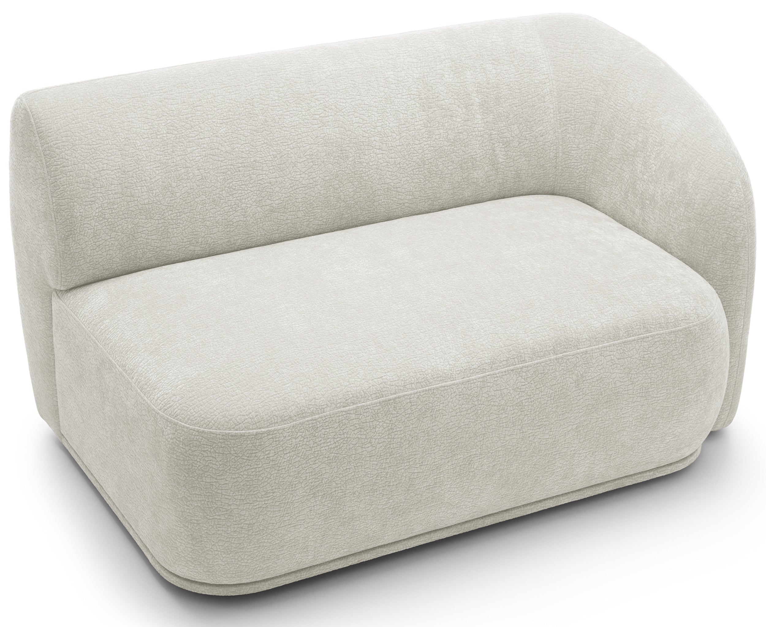 Modulares Ecksofa Bommo L-förmig linksseitig, cremefarben, Chenille
