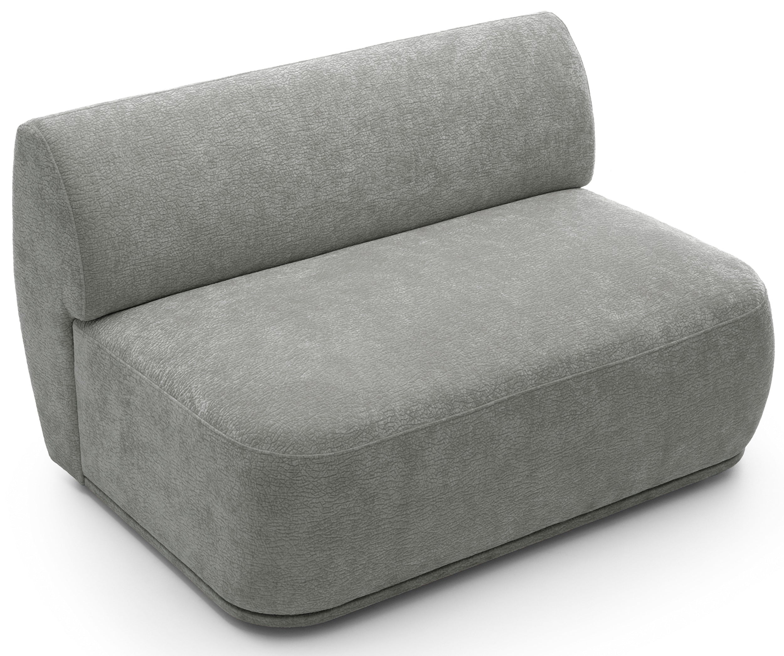 Doppeltes Mittelmodul Bommo, grauer Chenille