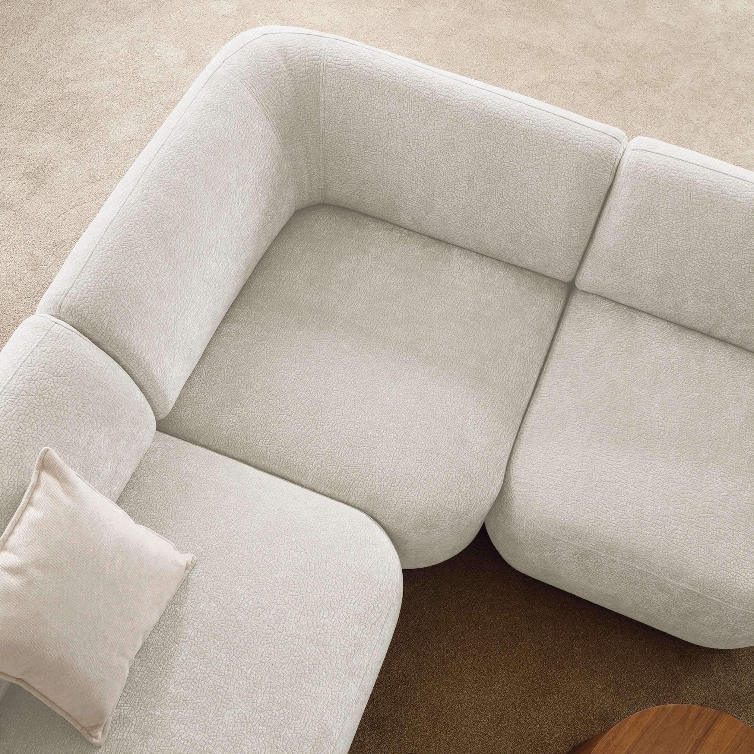 Eckmodul Bommo cremiger Chenille