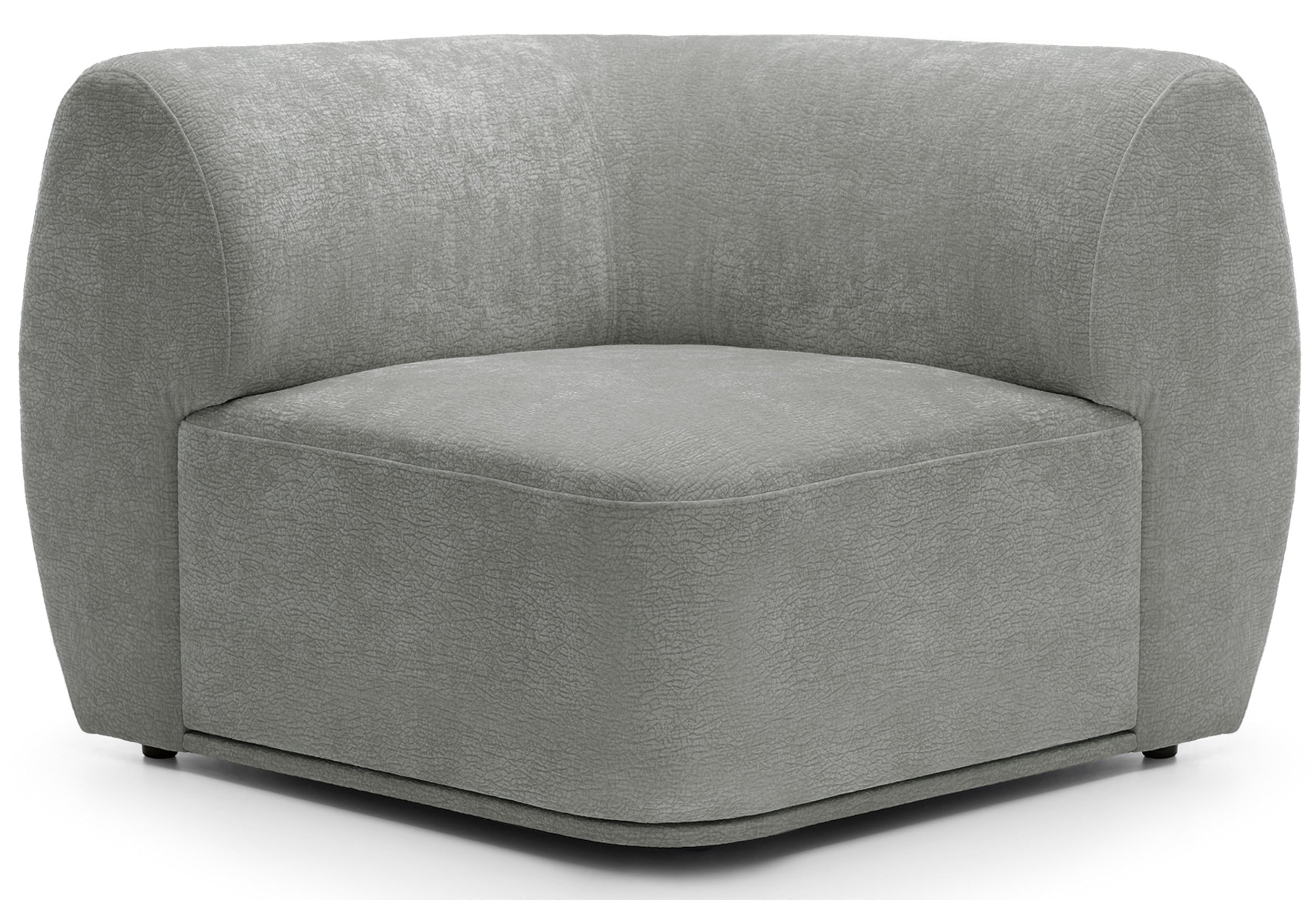 Bommo Eckmodul in grauem Chenille