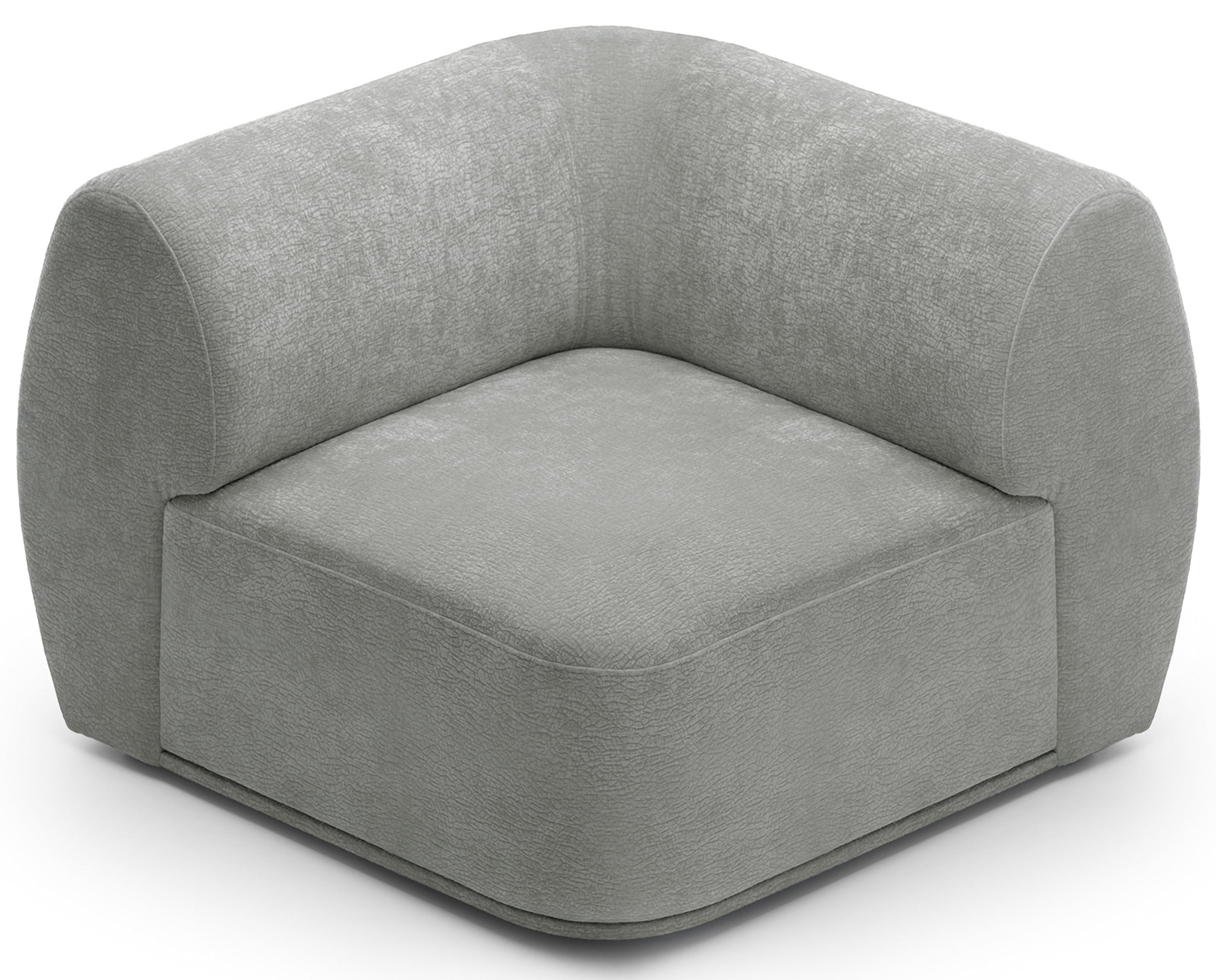 Bommo Eckmodul in grauem Chenille