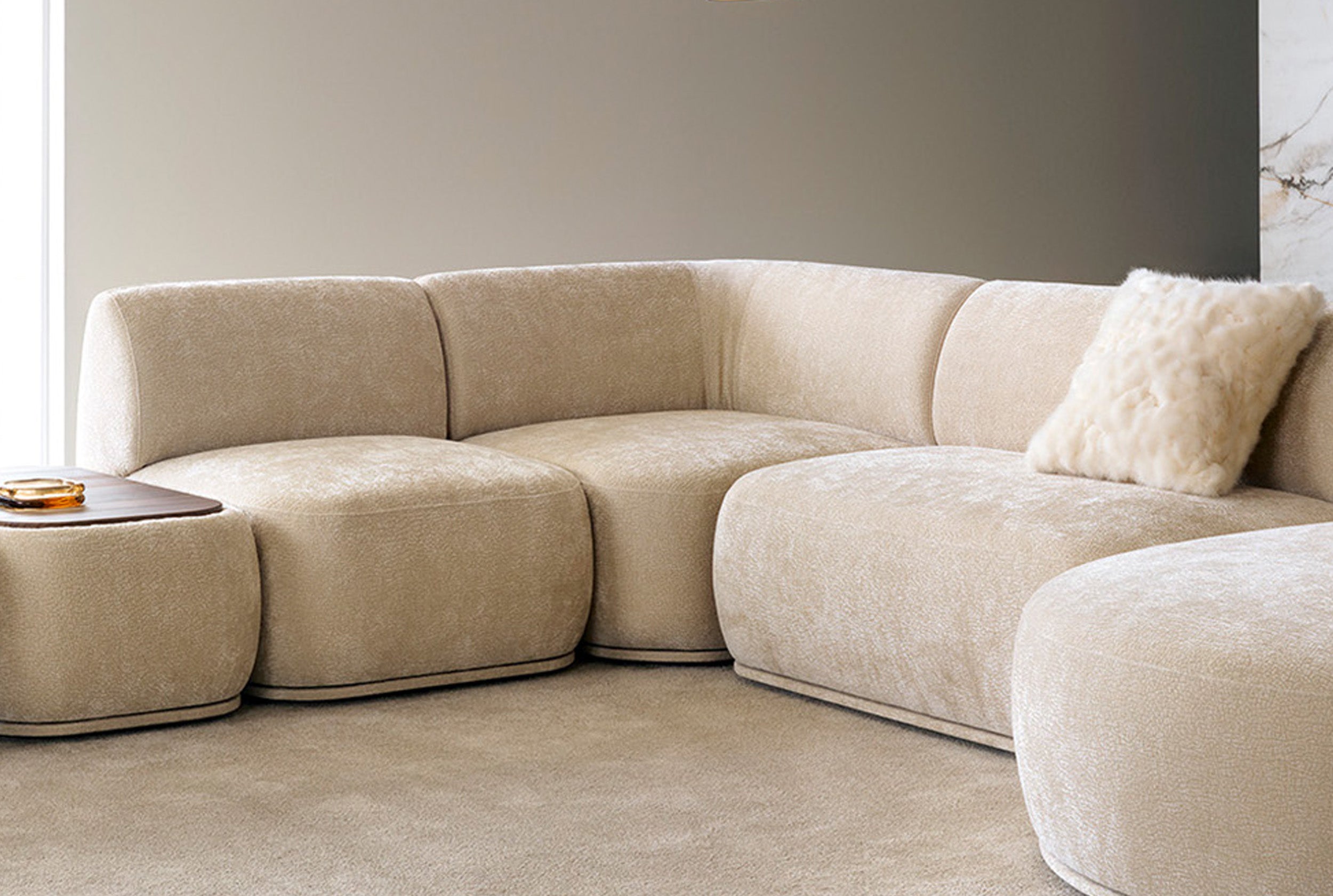 Bommo Eckmodul beige Chenille