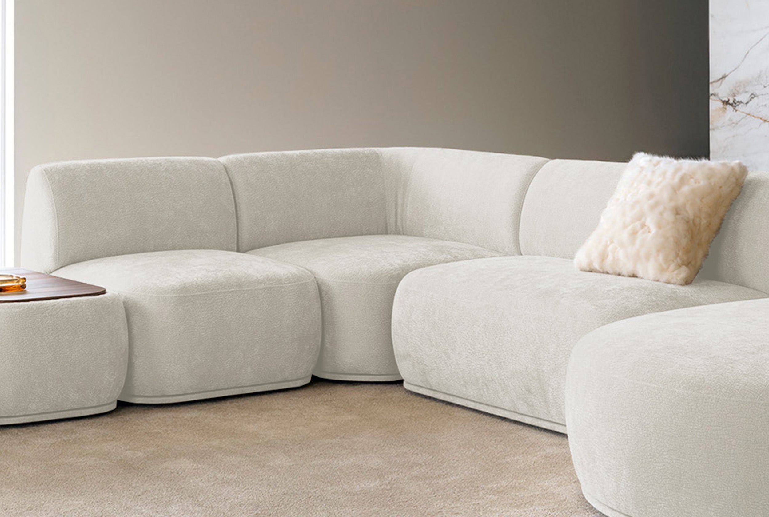 Eckmodul Bommo cremiger Chenille
