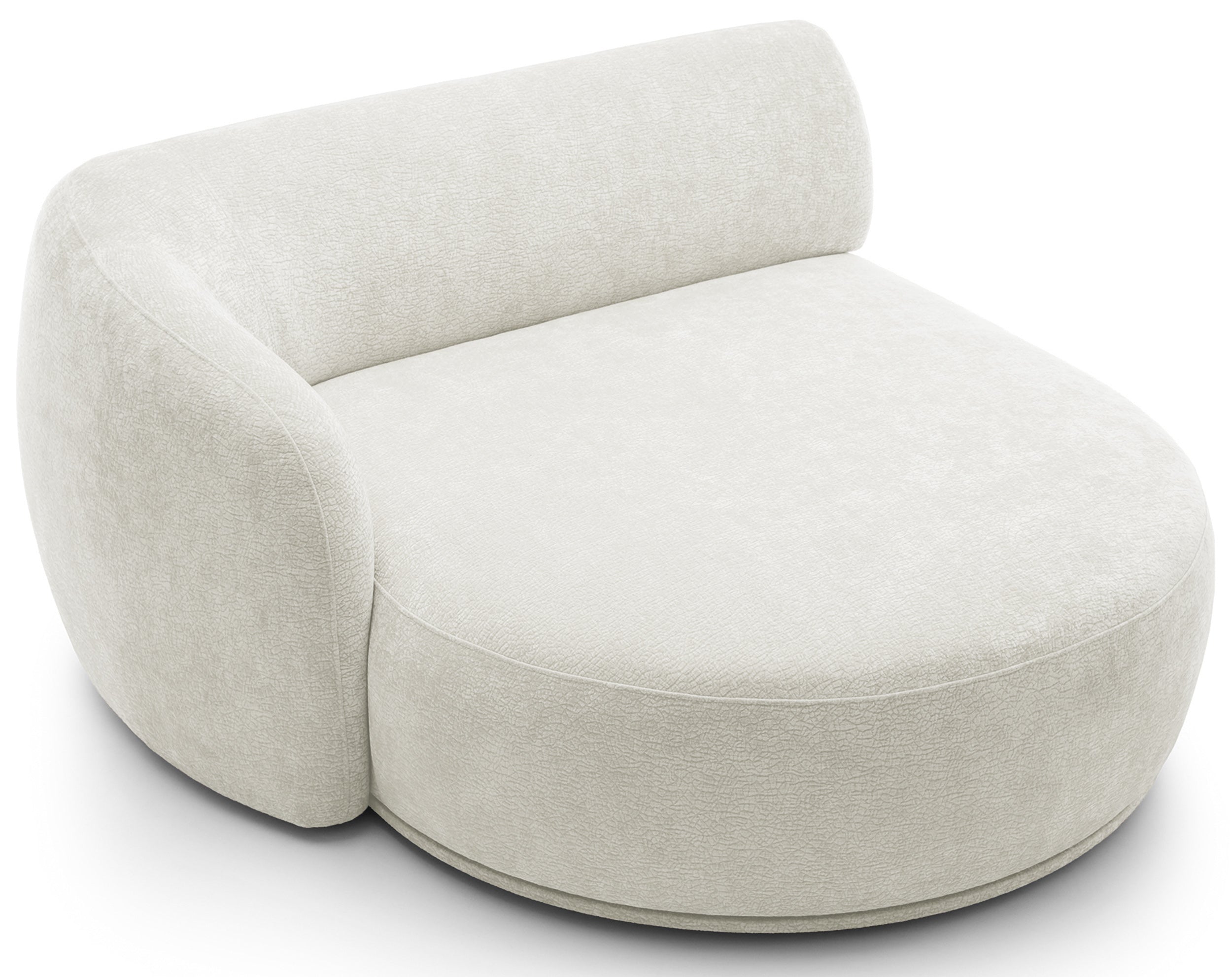 Modulare Ottomane Bommo, linksseitig, cremefarben, Chenille