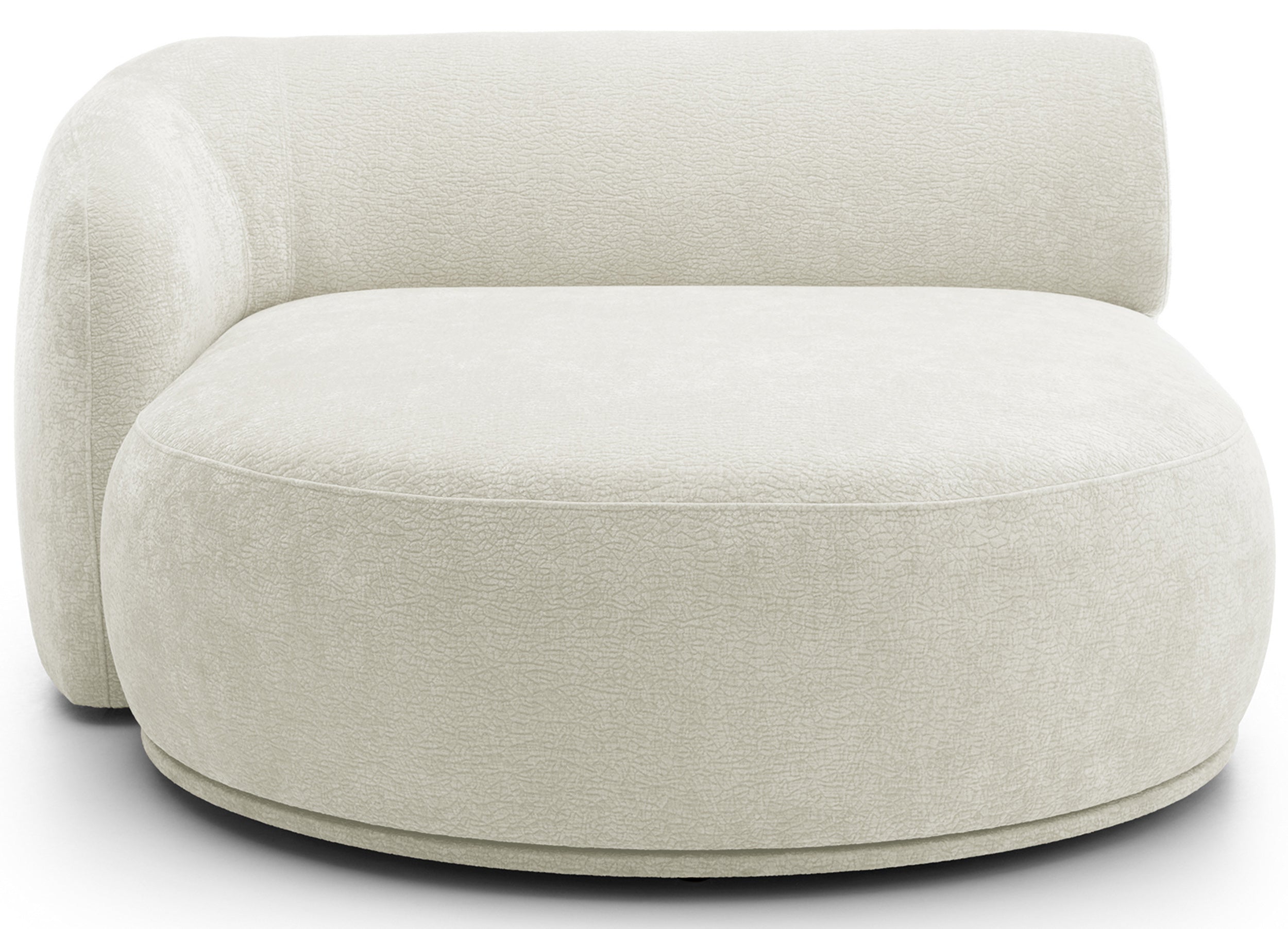 Modulare Ottomane Bommo, linksseitig, cremefarben, Chenille