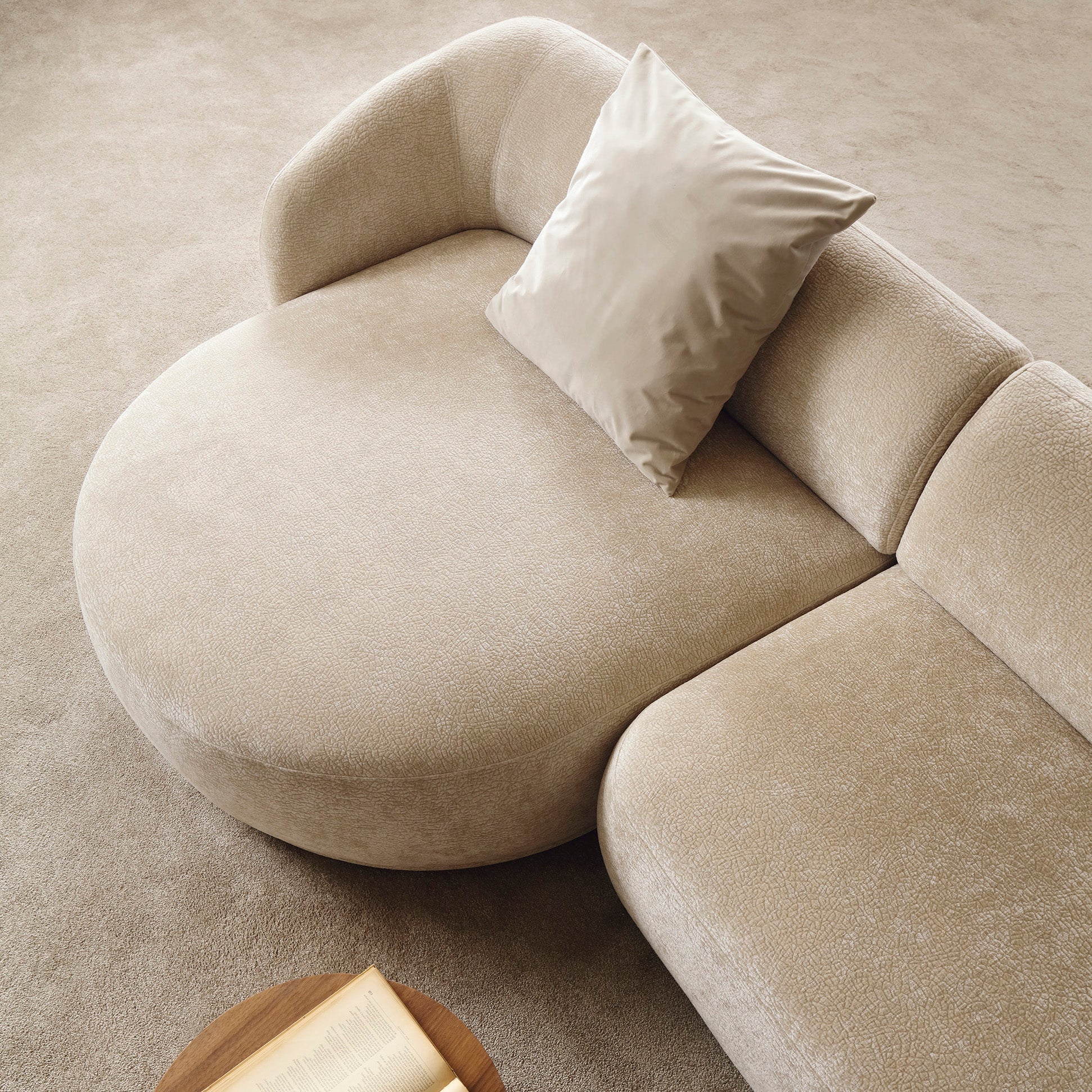 Modulares Ecksofa Bommo L-förmig linksseitig beige Chenille