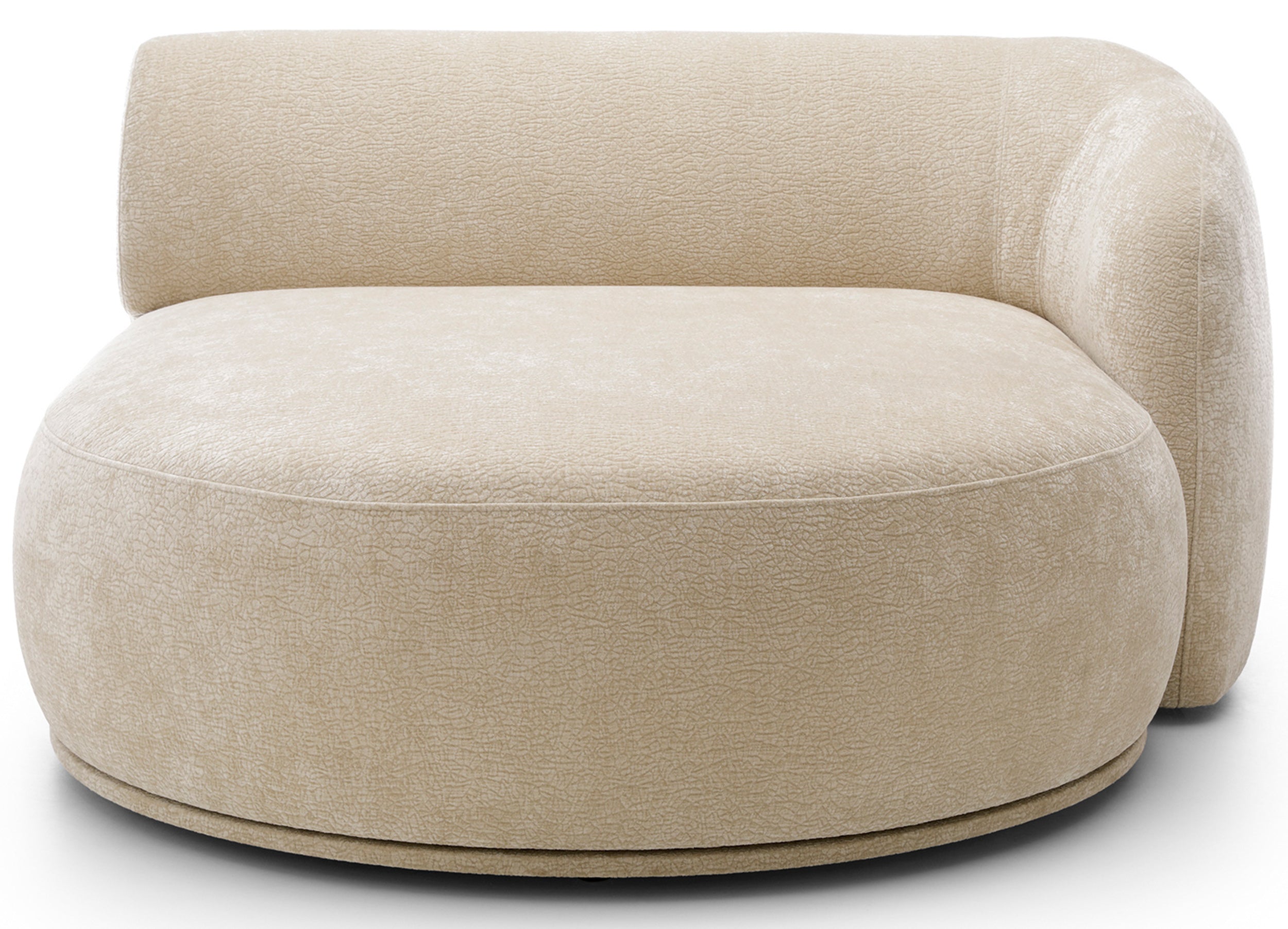 Modulare Ottomane Bommo, rechtsseitig, beige Chenille