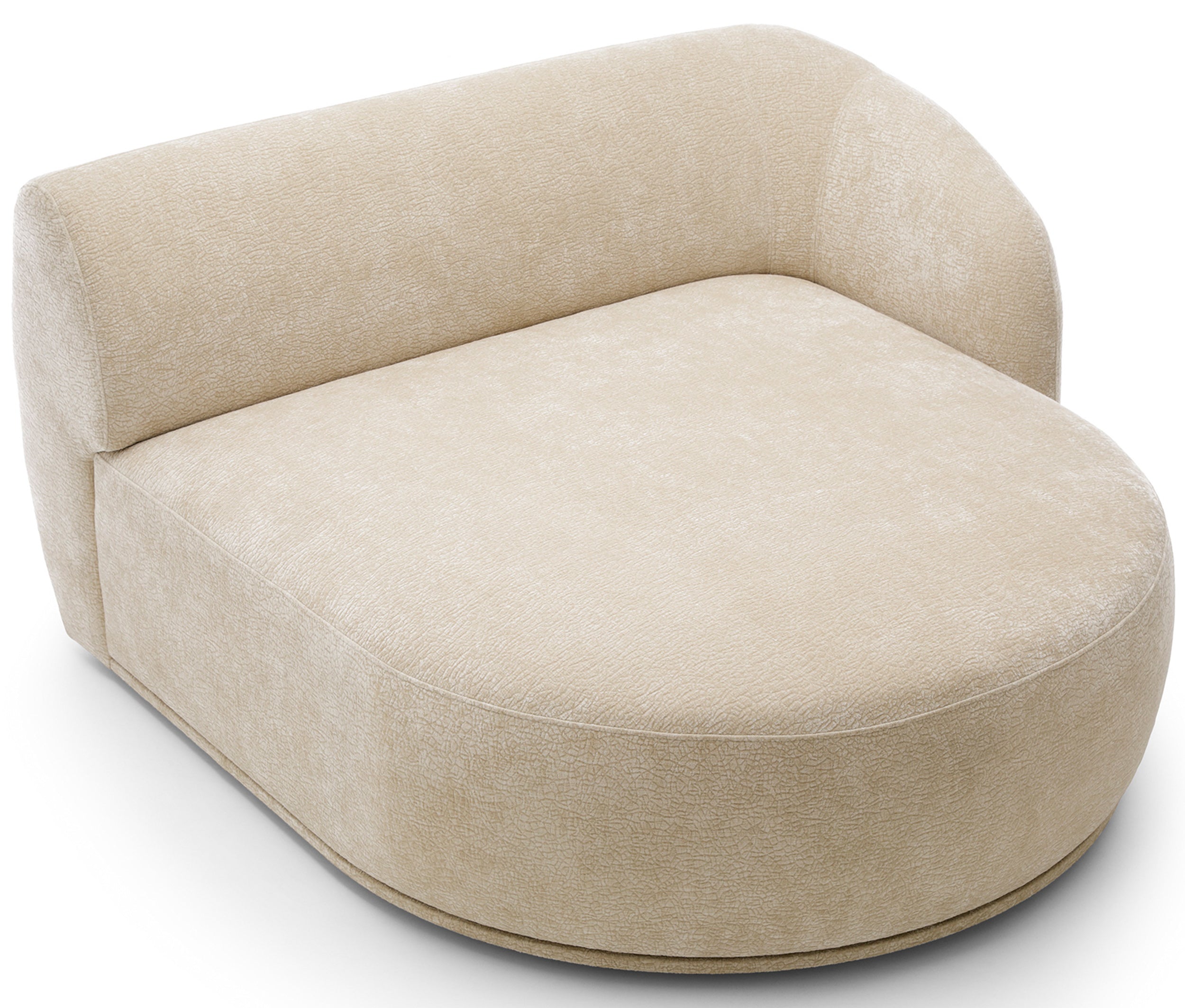 Modulare Ottomane Bommo, rechtsseitig, beige Chenille