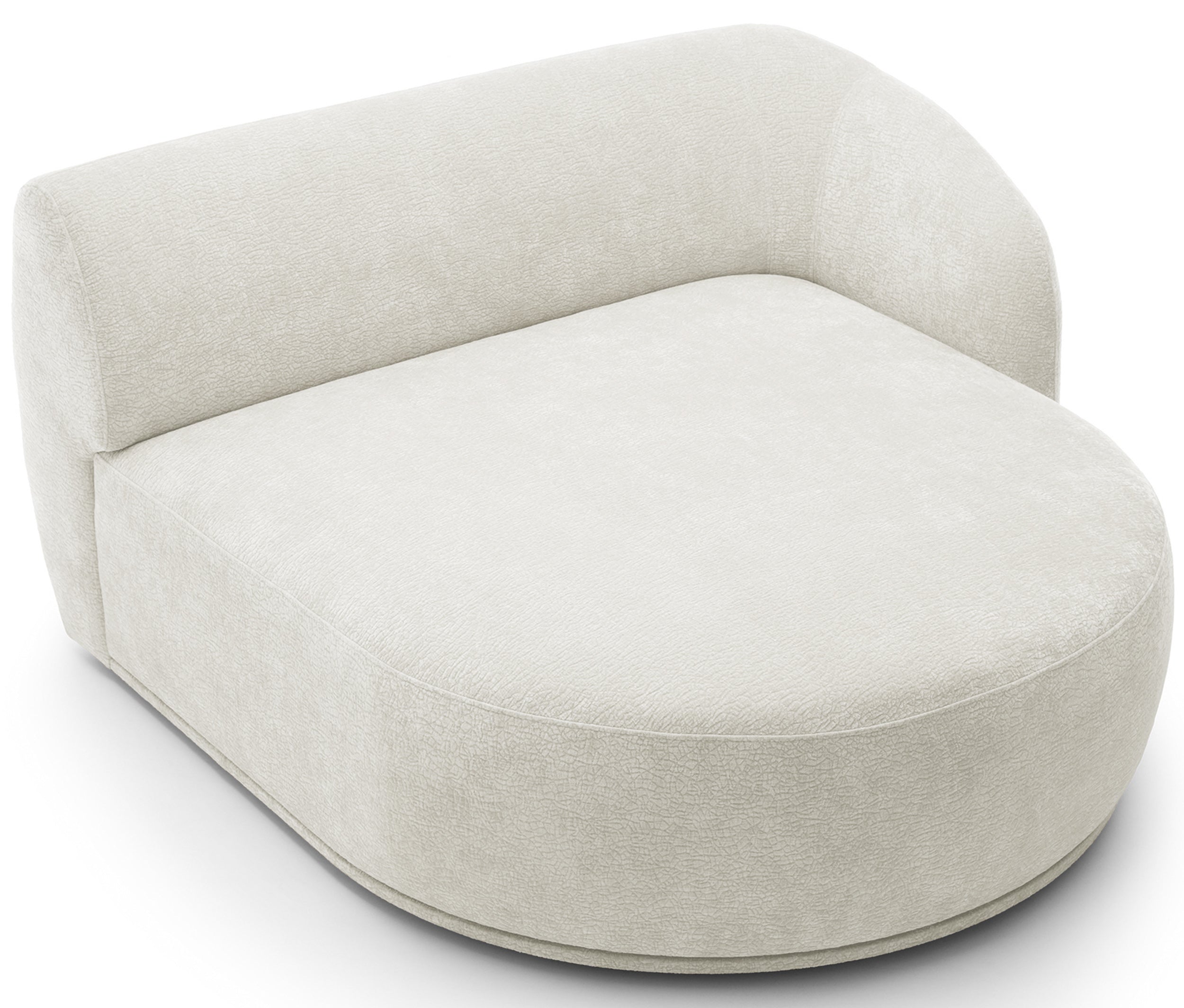 Modulares Ottomane Bommo, rechtsseitig, cremefarbenes Chenille