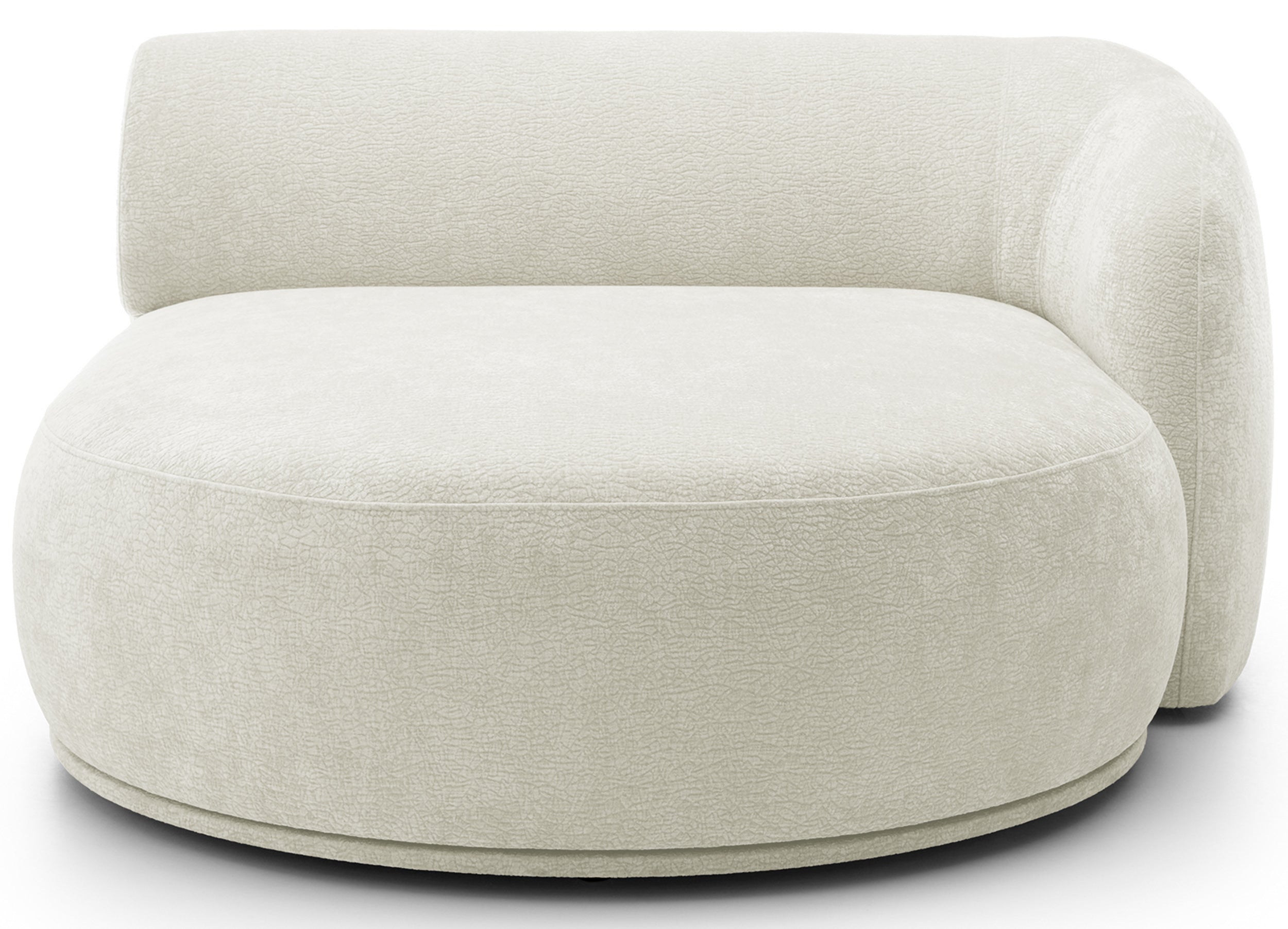 Modulares Ottomane Bommo, rechtsseitig, cremefarbenes Chenille
