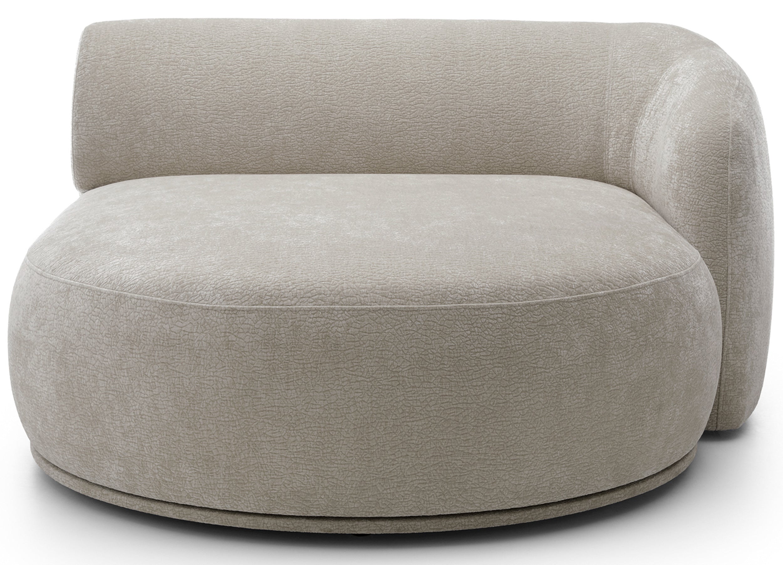 Modulares Ottomanen-Modul Bommo, rechtsseitig, grau-beige Chenille