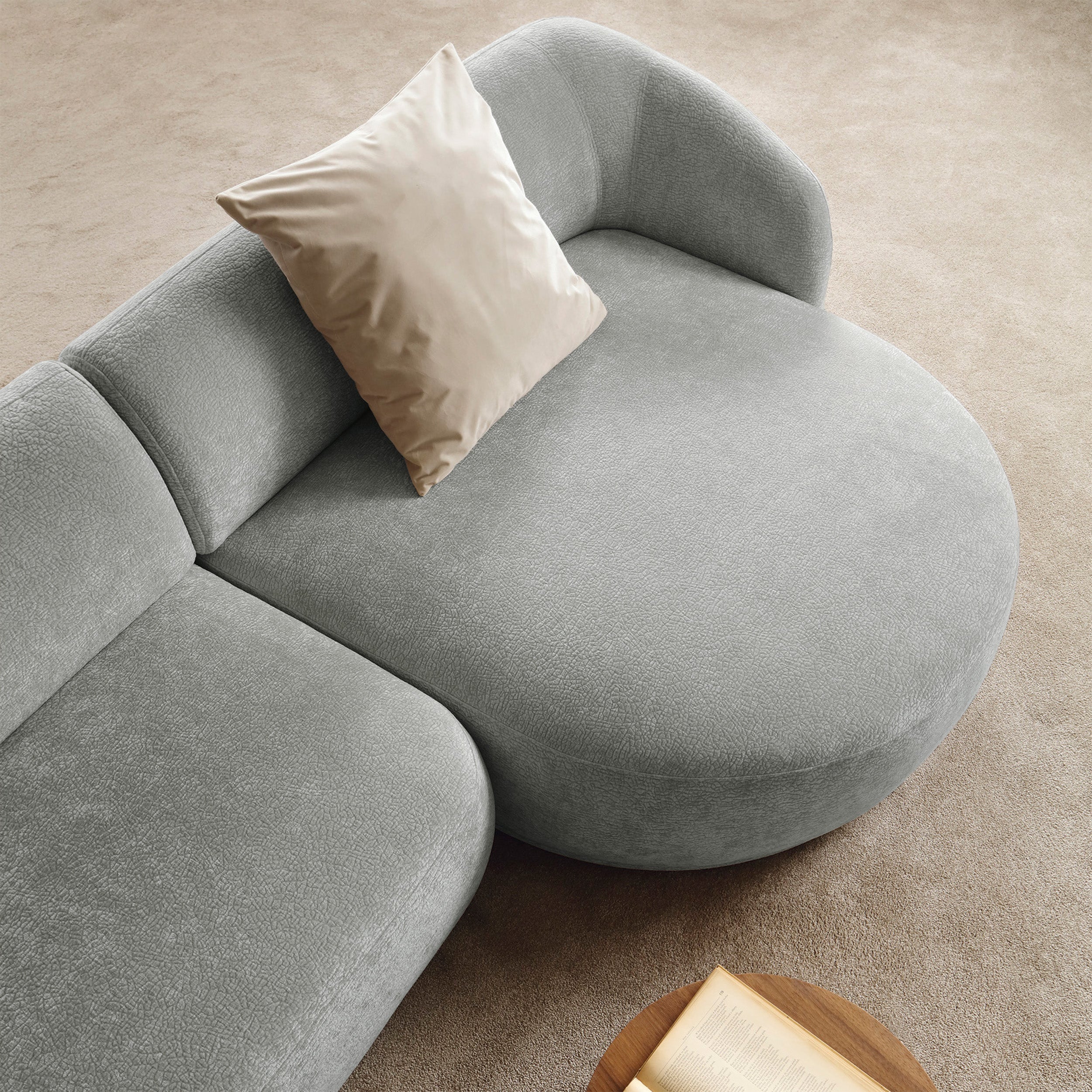Modulares Ecksofa Bommo L-förmig, rechtsseitig, grau Chenille