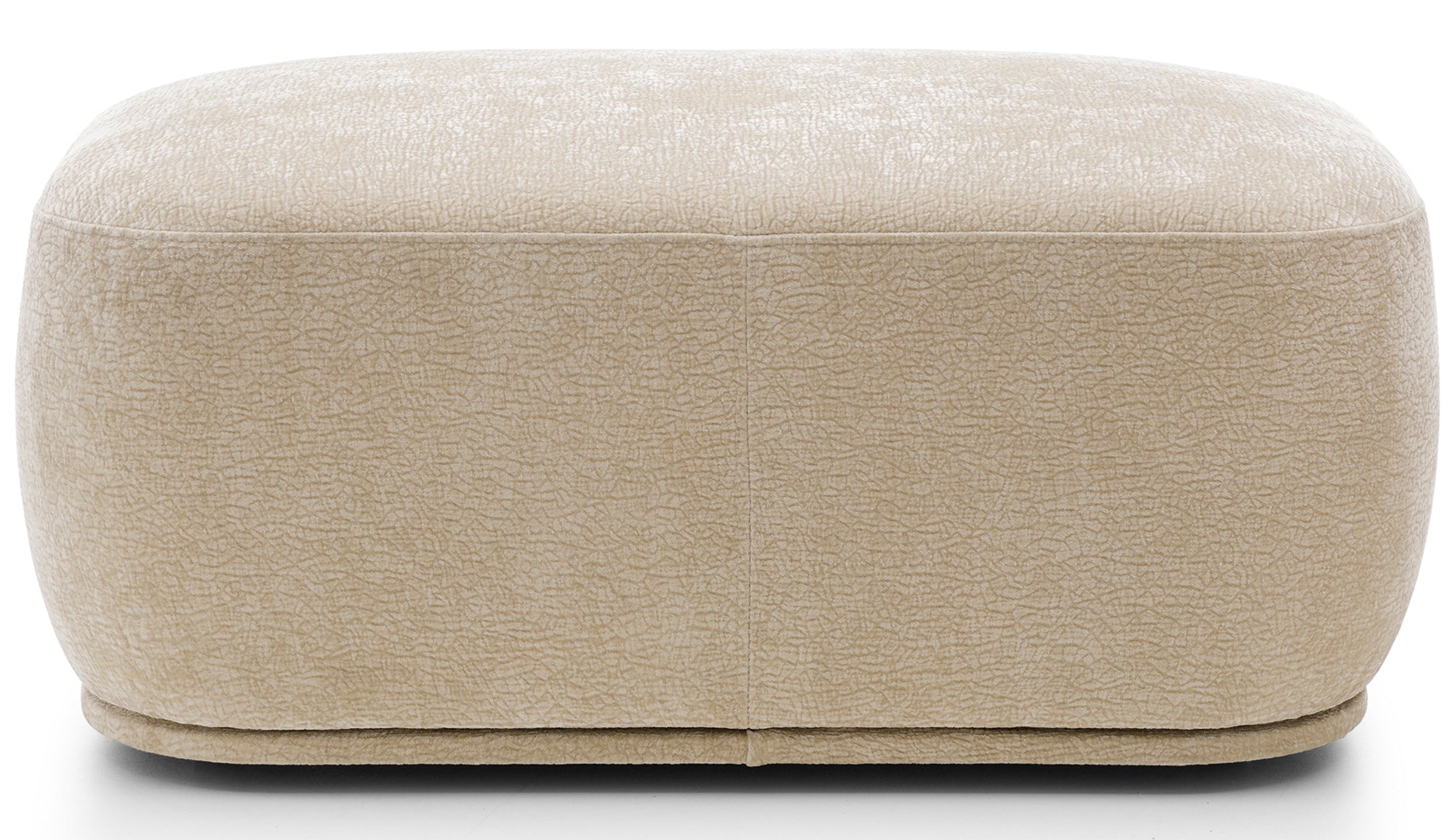 Modulares rechteckiges Hocker-Pouf Bommo in Beige aus Chenille