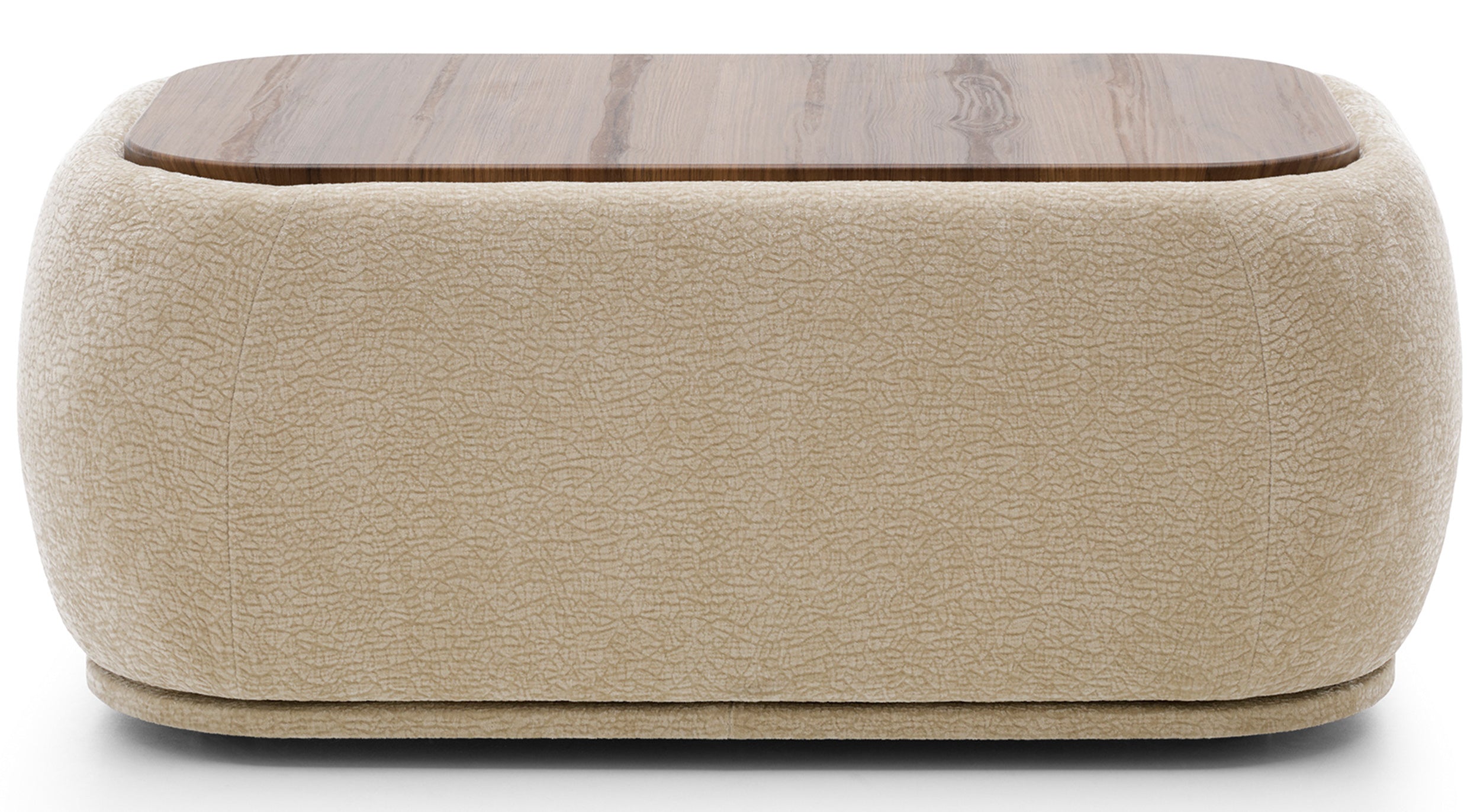 Modulares rechteckiges Hocker mit Platte Bommo in beigem Chenille