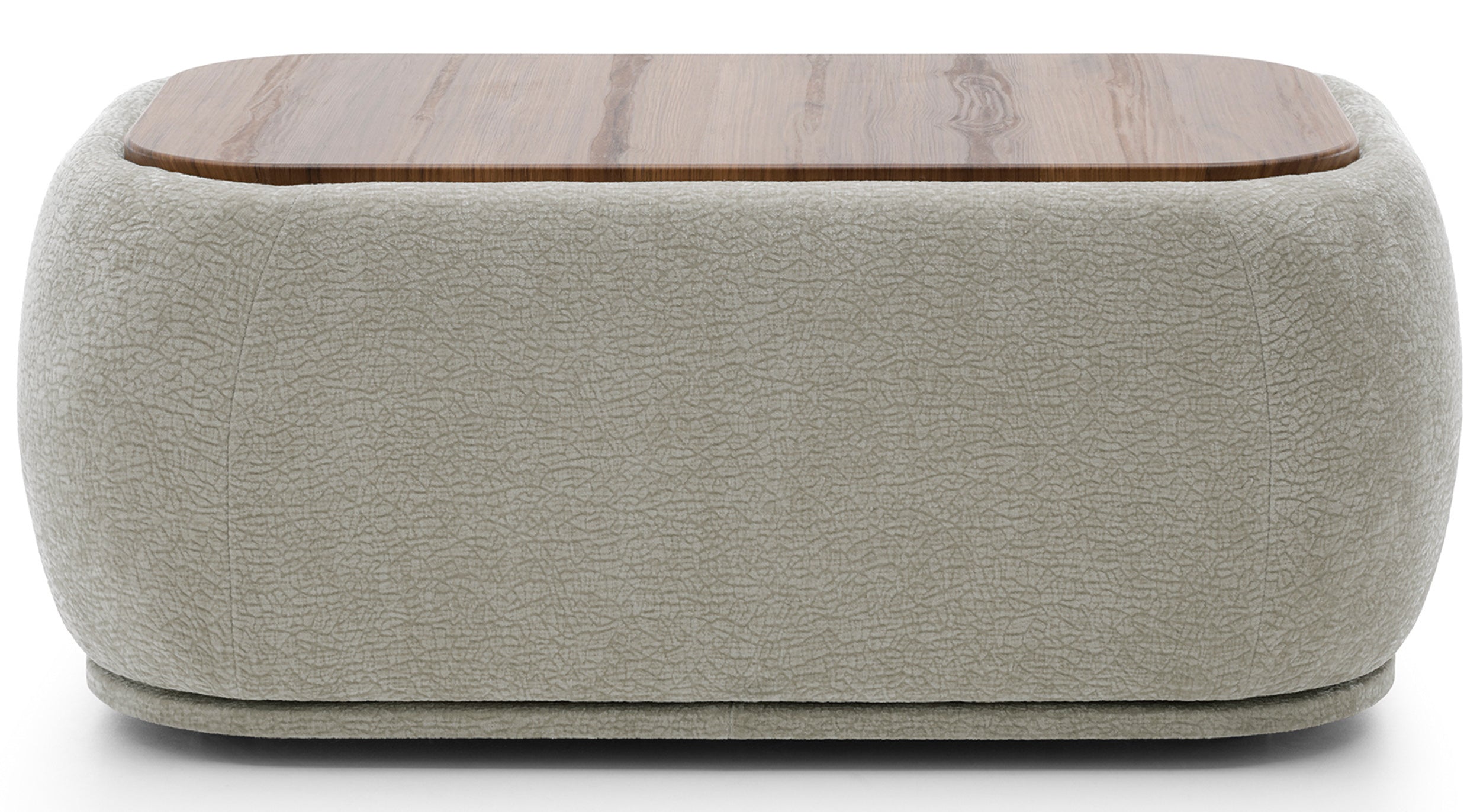 Modulares rechteckiges Hocker mit Platte Bommo, grau-beige Chenille