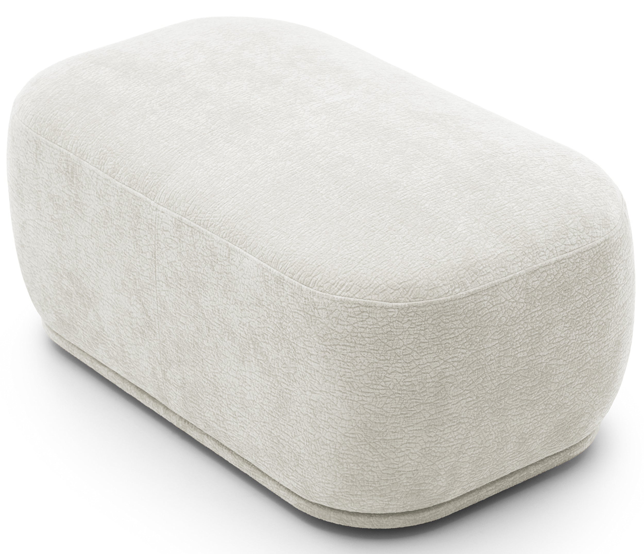 Modulares rechteckiges Pouf Bommo in cremefarbenem Chenille