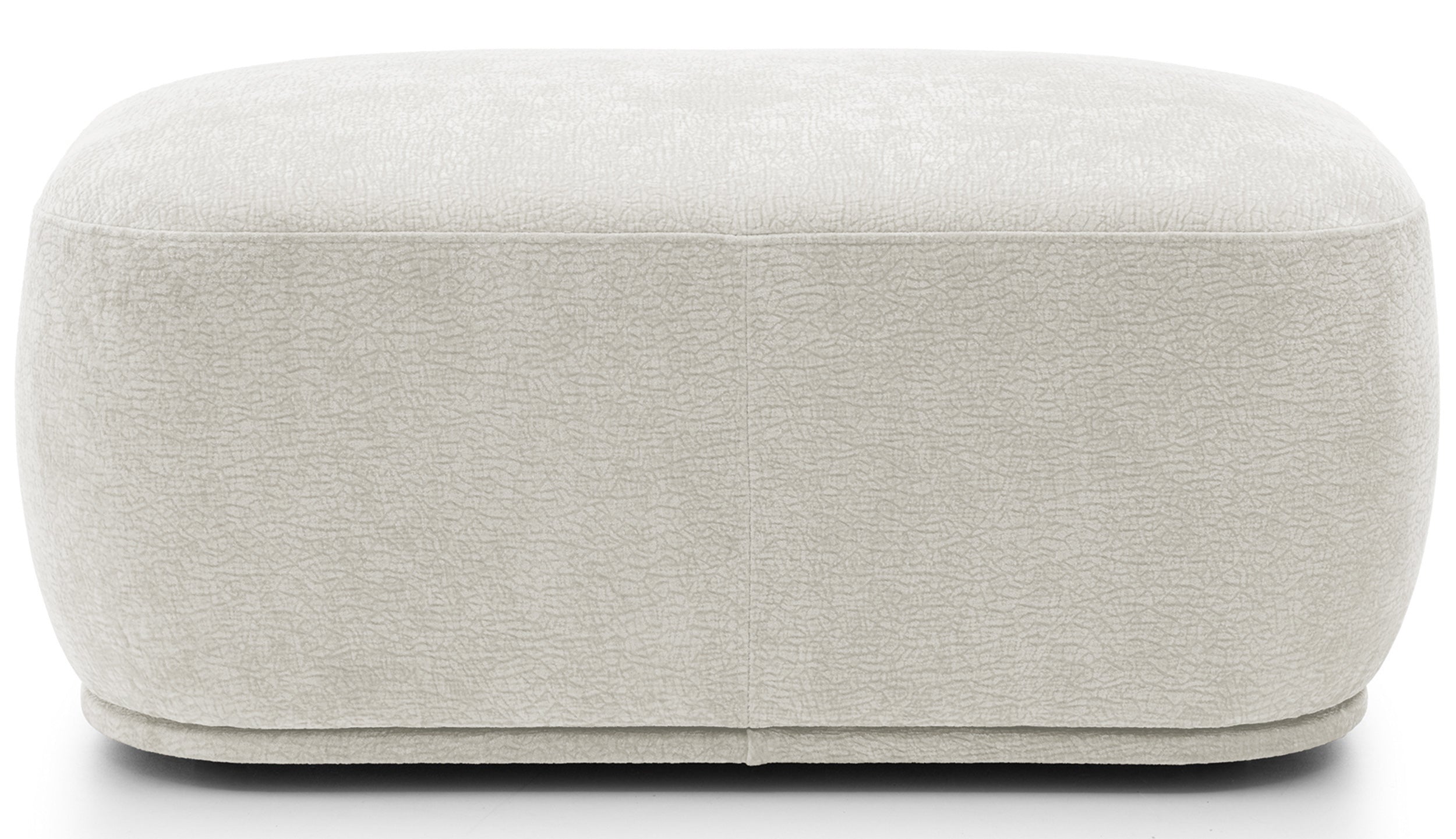 Modulares rechteckiges Pouf Bommo in cremefarbenem Chenille