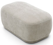Modulares rechteckiges Hockerpouf Bommo in grau-beigem Chenille