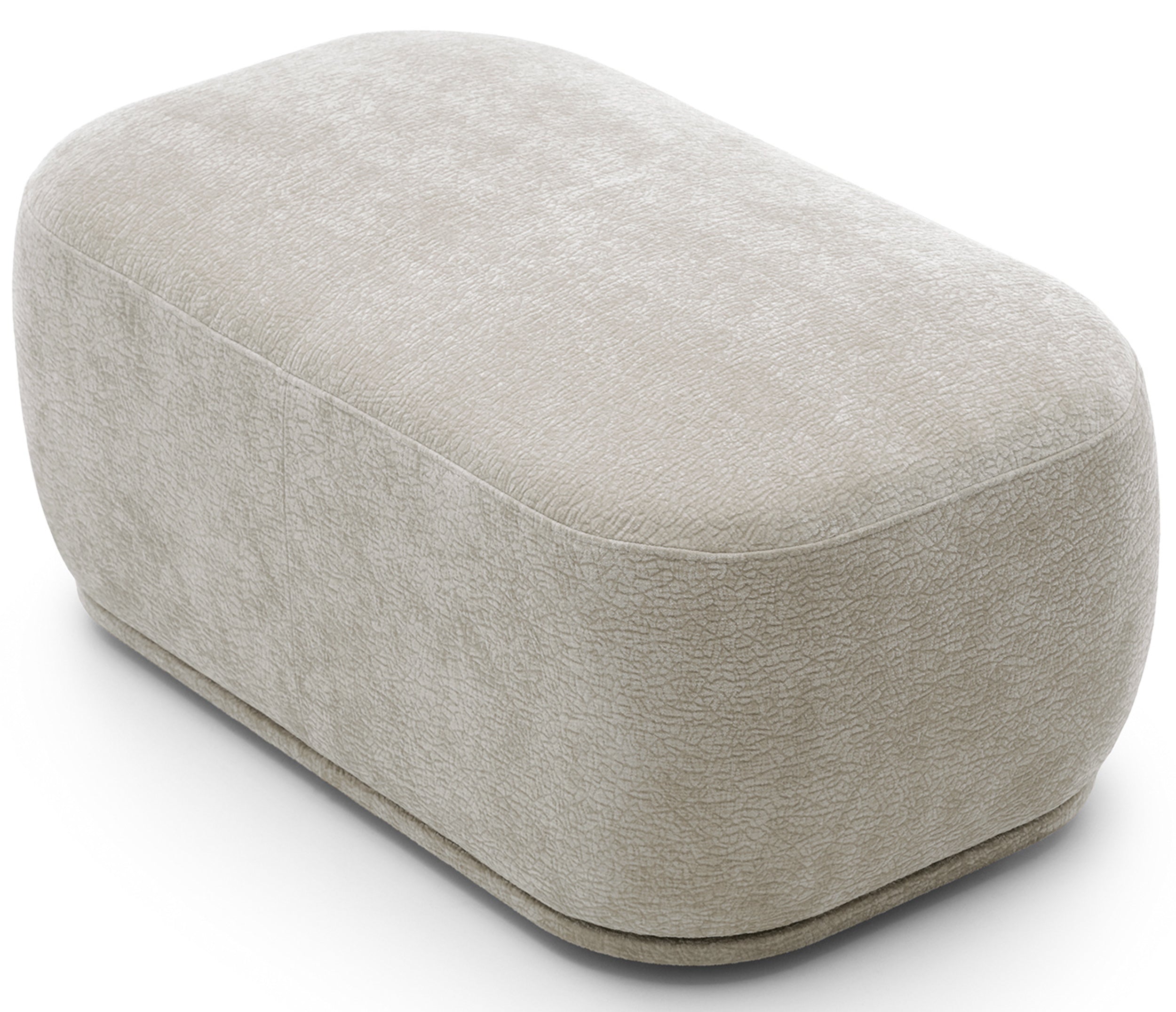Modulares rechteckiges Hockerpouf Bommo in grau-beigem Chenille
