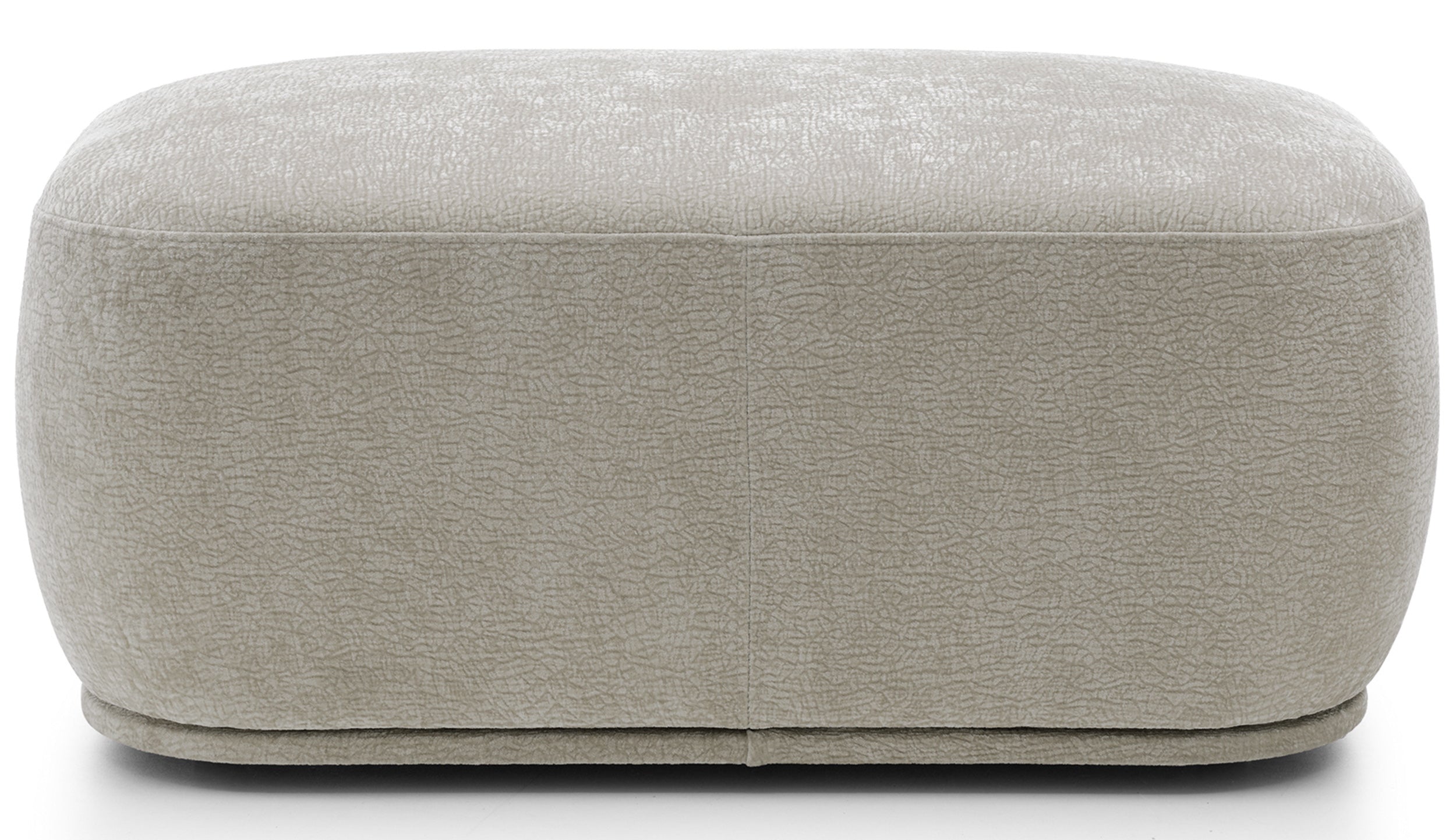 Modulares rechteckiges Hockerpouf Bommo in grau-beigem Chenille