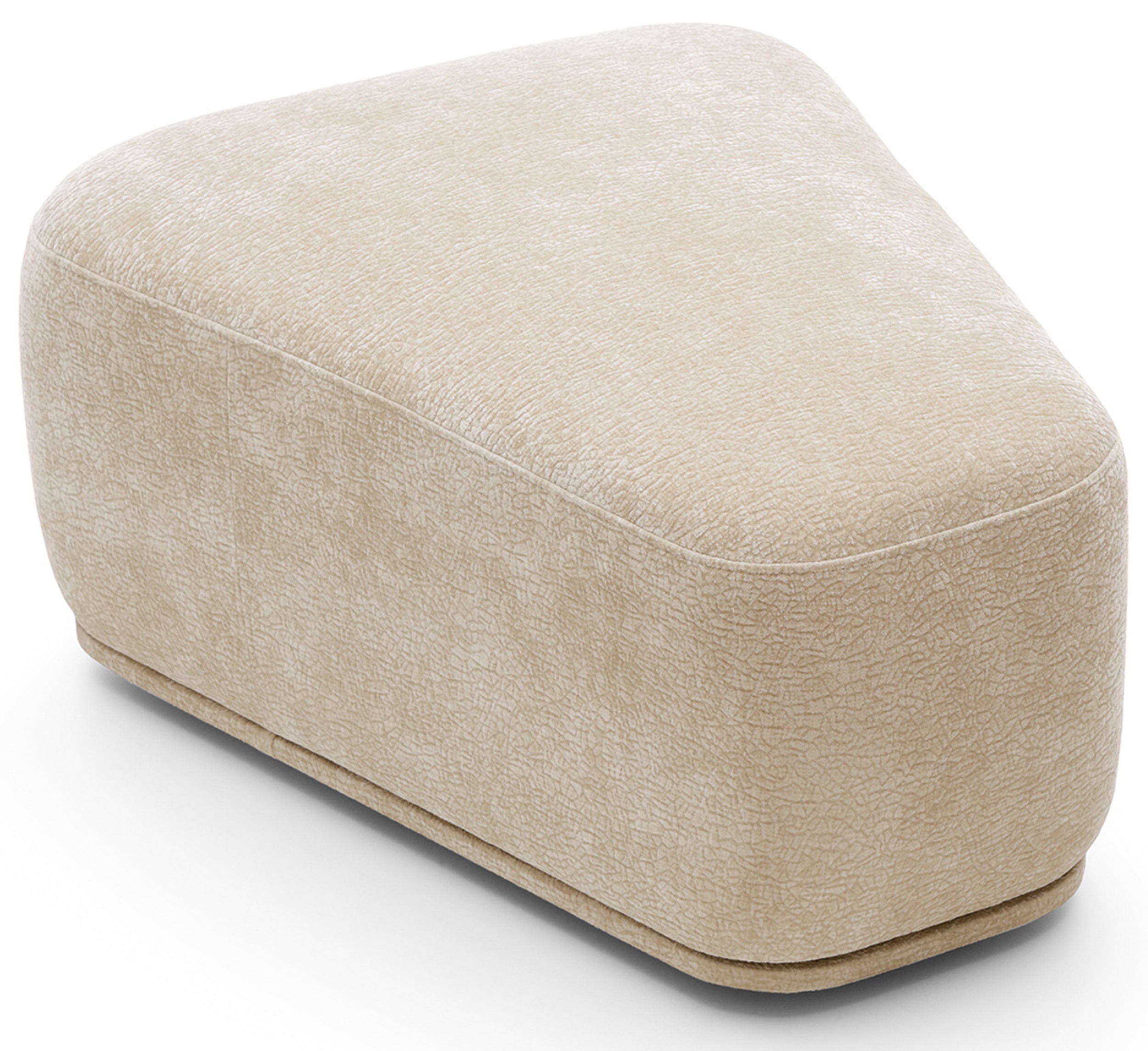 Modulares dreieckiges Pouf Bommo in Beige Chenille
