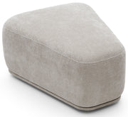 Modulares dreieckiges Hocker-Pouf Bommo in grau-beige Chenille
