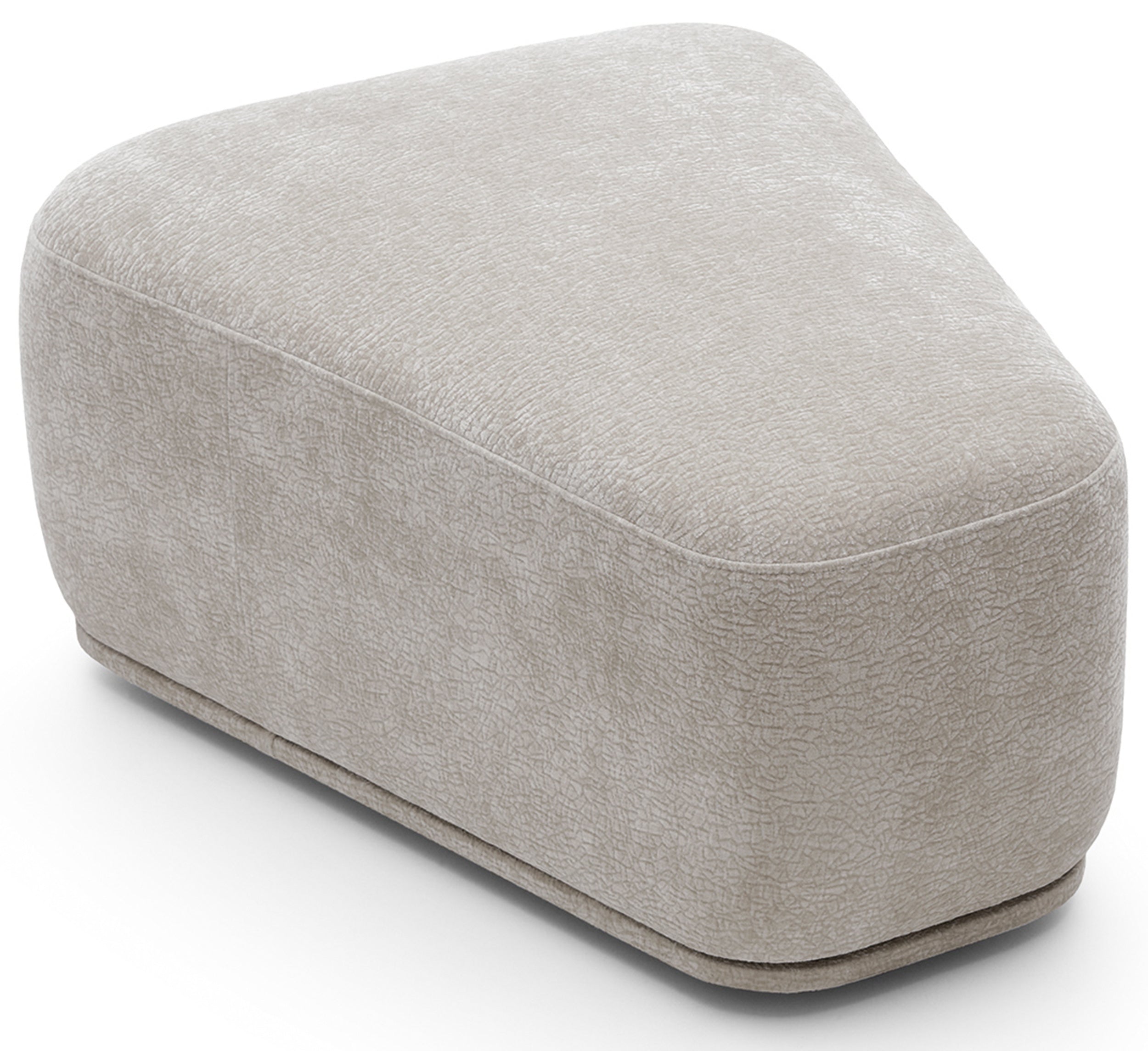 Modulares dreieckiges Hocker-Pouf Bommo in grau-beige Chenille