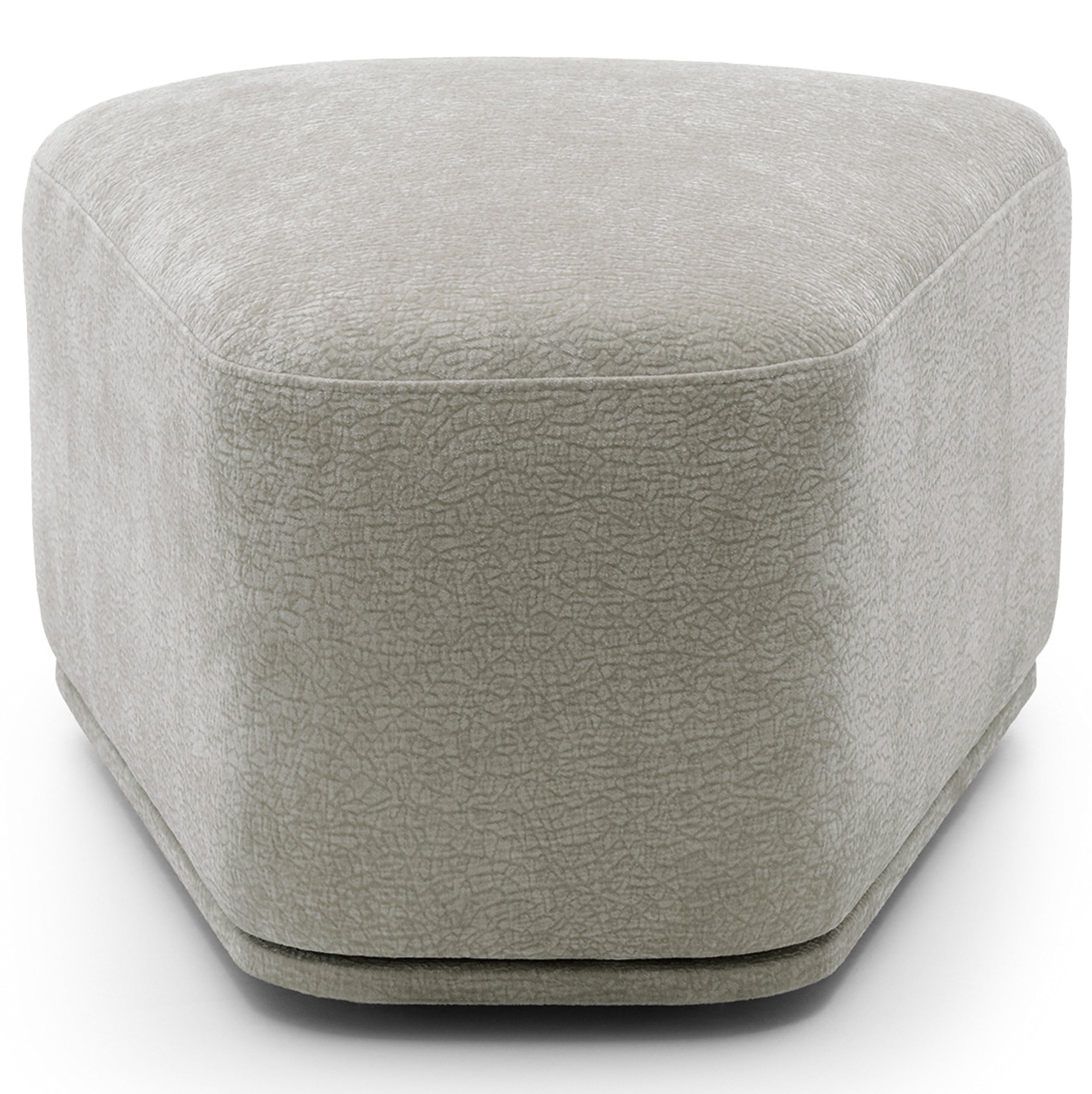 Modulare Eckcouch Bommo in L-Form mit Hocker, linksseitig, grau-beige Chenille