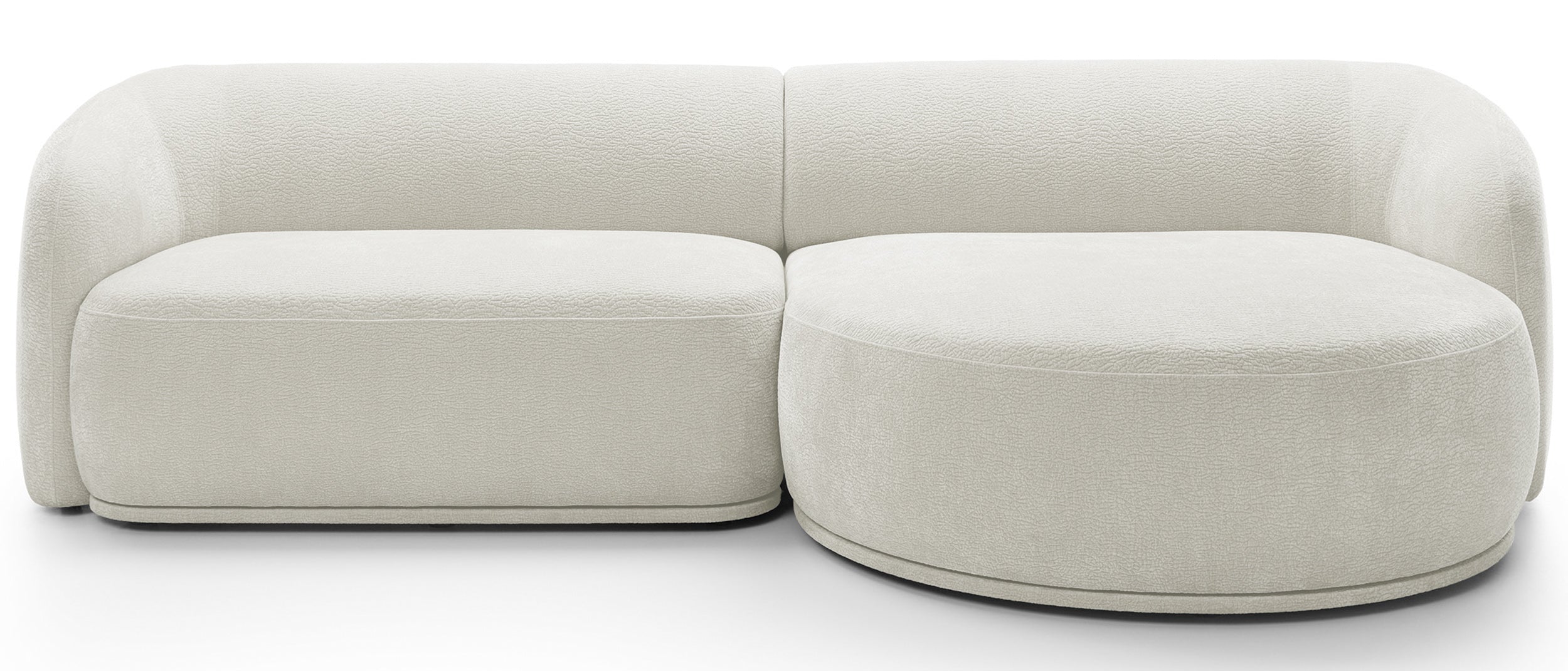 Modulares Ecksofa Bommo, L-förmig, rechtsseitig, cremefarben, Chenille