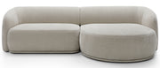 Modulares Ecksofa Bommo, L-förmig, rechtsseitig, grau-beige Chenille