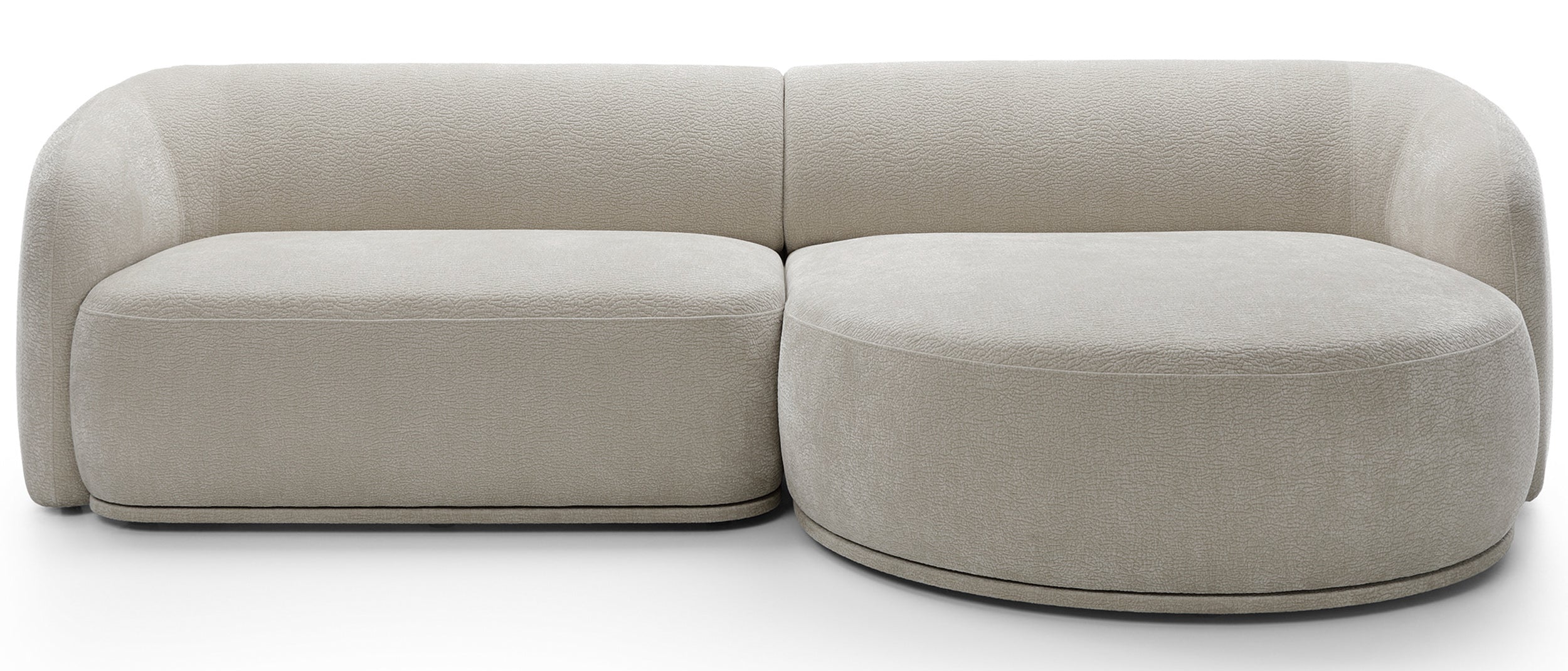 Modulares Ecksofa Bommo, L-förmig, rechtsseitig, grau-beige Chenille