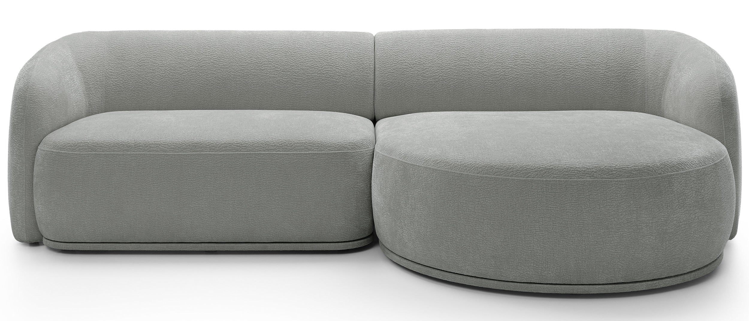 Modulares Ecksofa Bommo L-förmig, rechtsseitig, grau Chenille