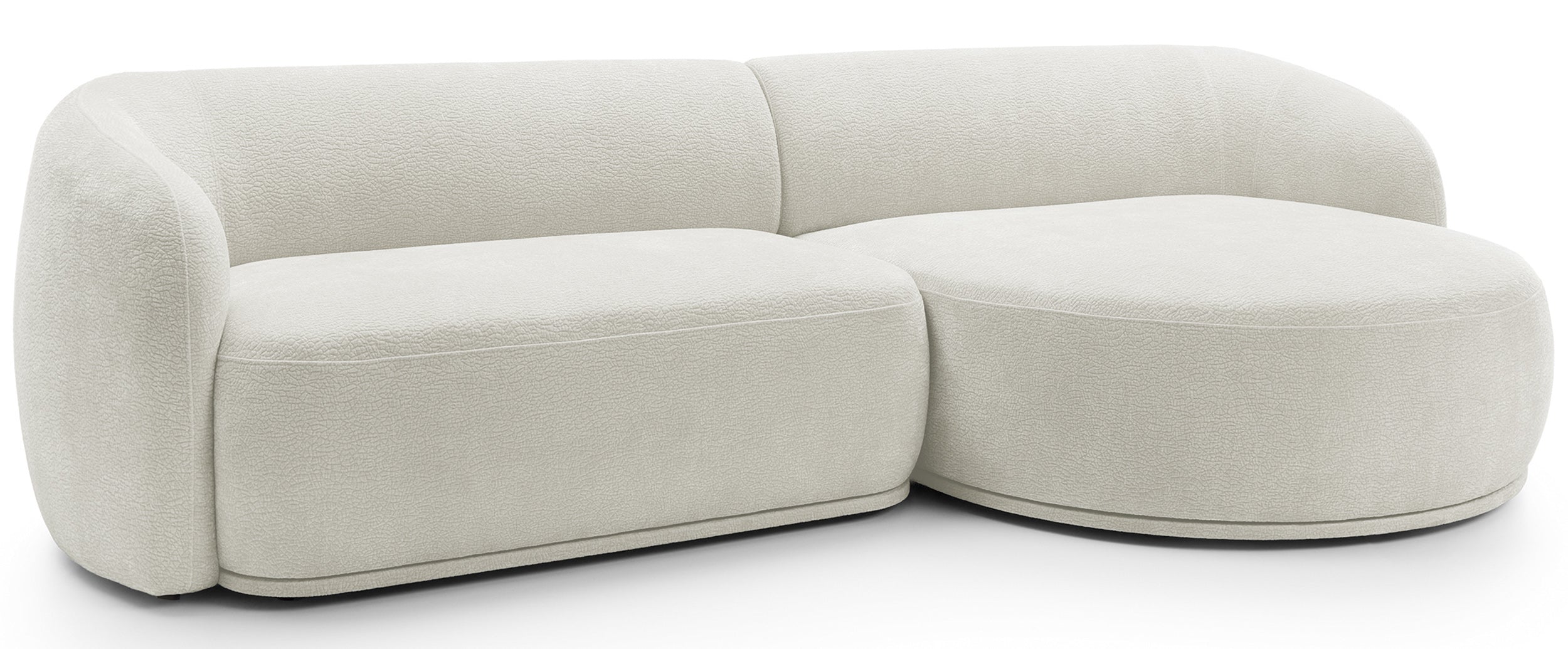 Modulares Ecksofa Bommo, L-förmig, rechtsseitig, cremefarben, Chenille