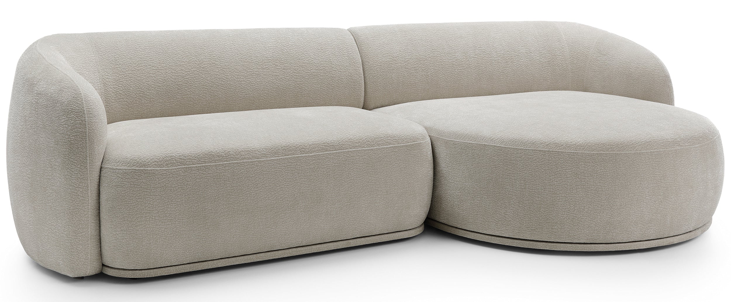 Modulares Ecksofa Bommo, L-förmig, rechtsseitig, grau-beige Chenille