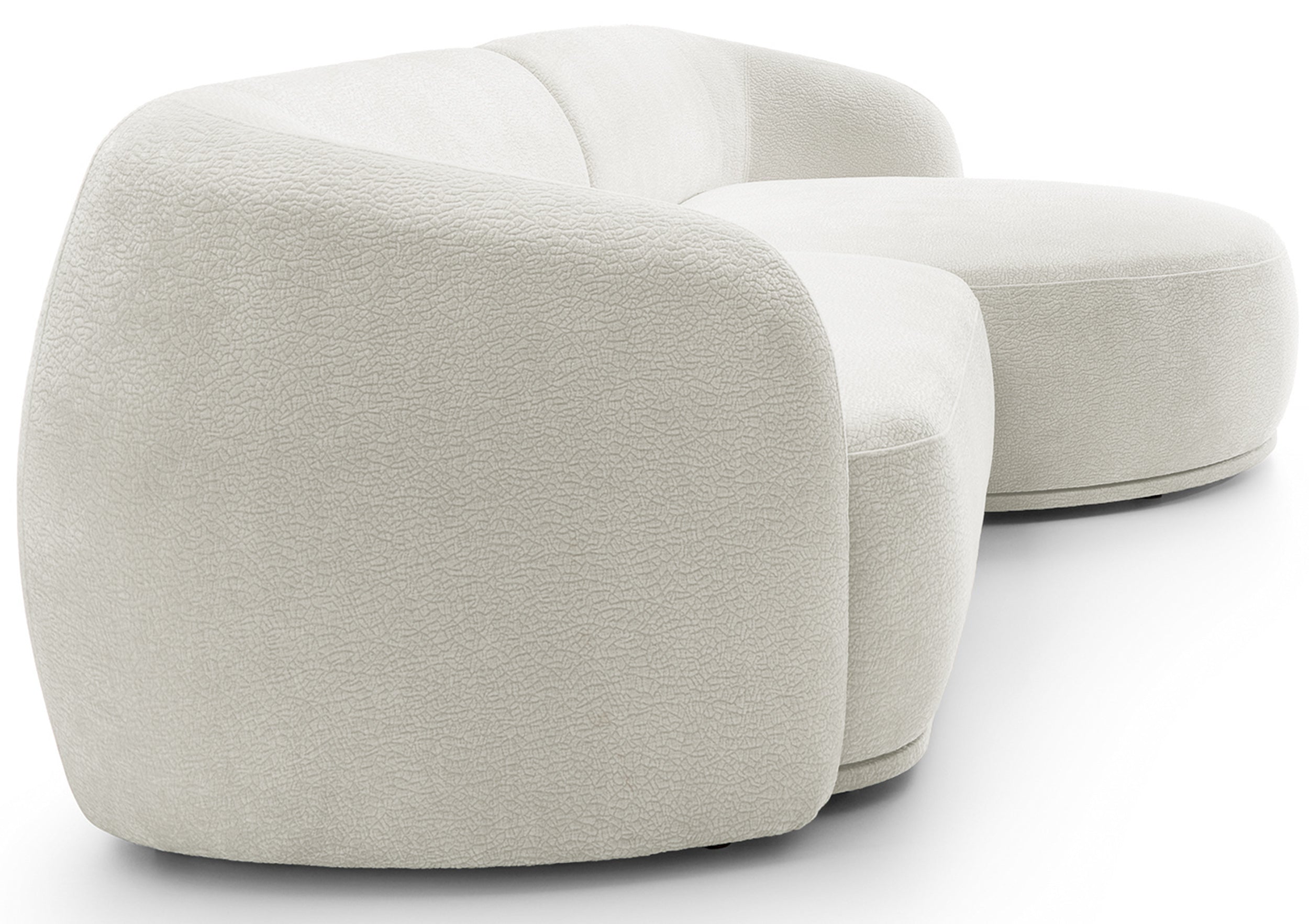 Modulares Ecksofa Bommo, L-förmig, rechtsseitig, cremefarben, Chenille