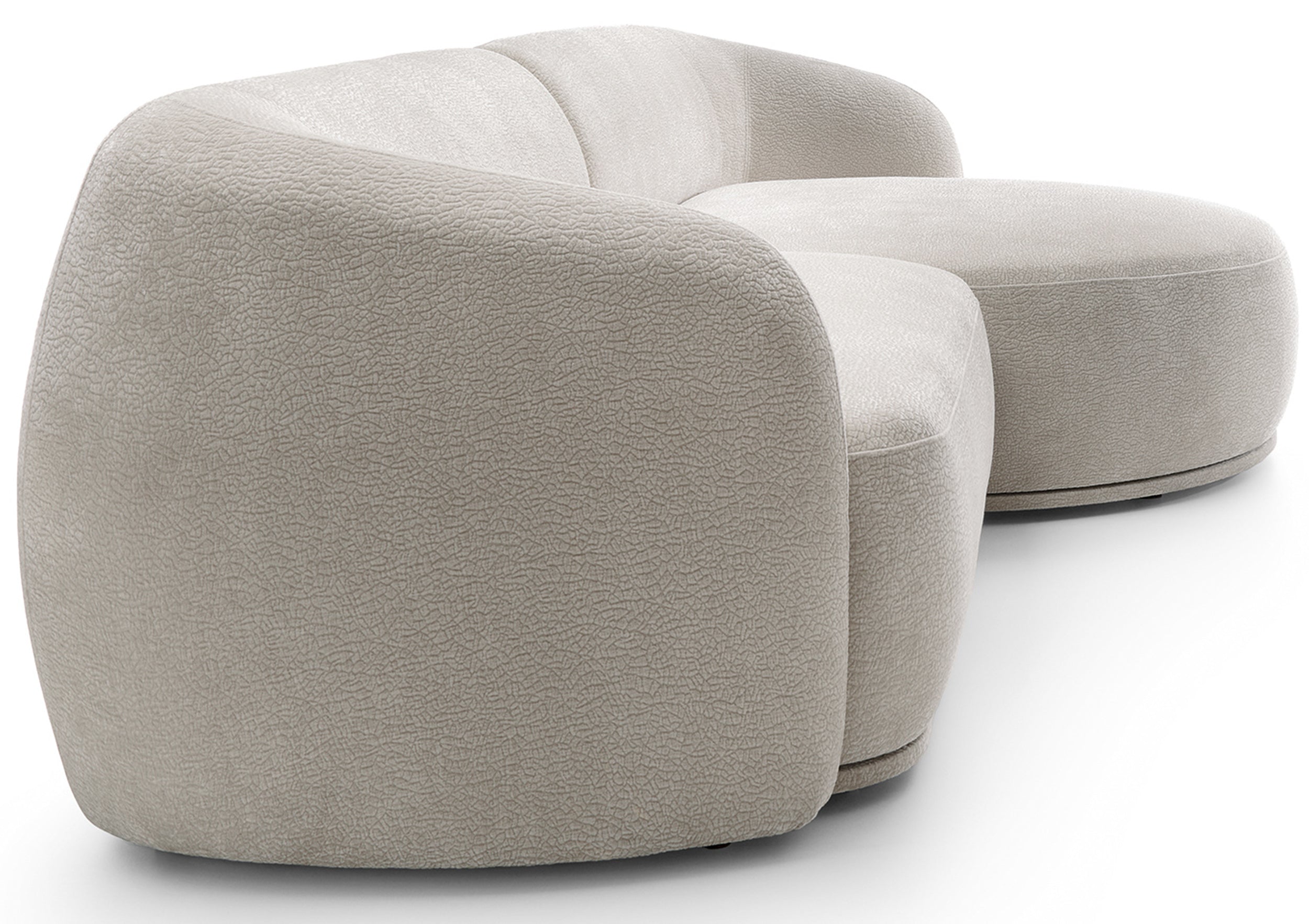 Modulares Ecksofa Bommo, L-förmig, rechtsseitig, grau-beige Chenille