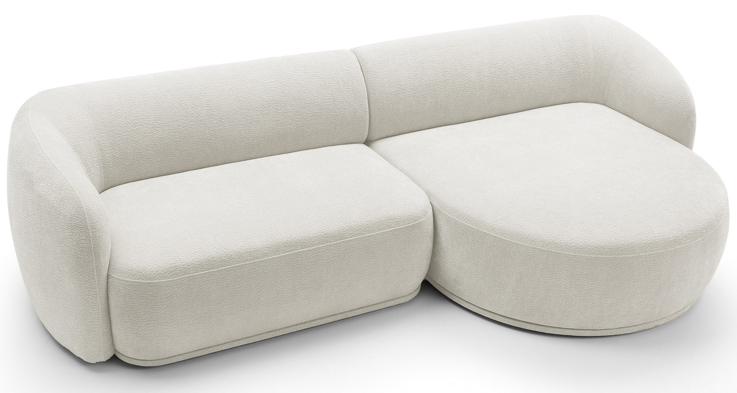 Modulares Ecksofa Bommo, L-förmig, rechtsseitig, cremefarben, Chenille