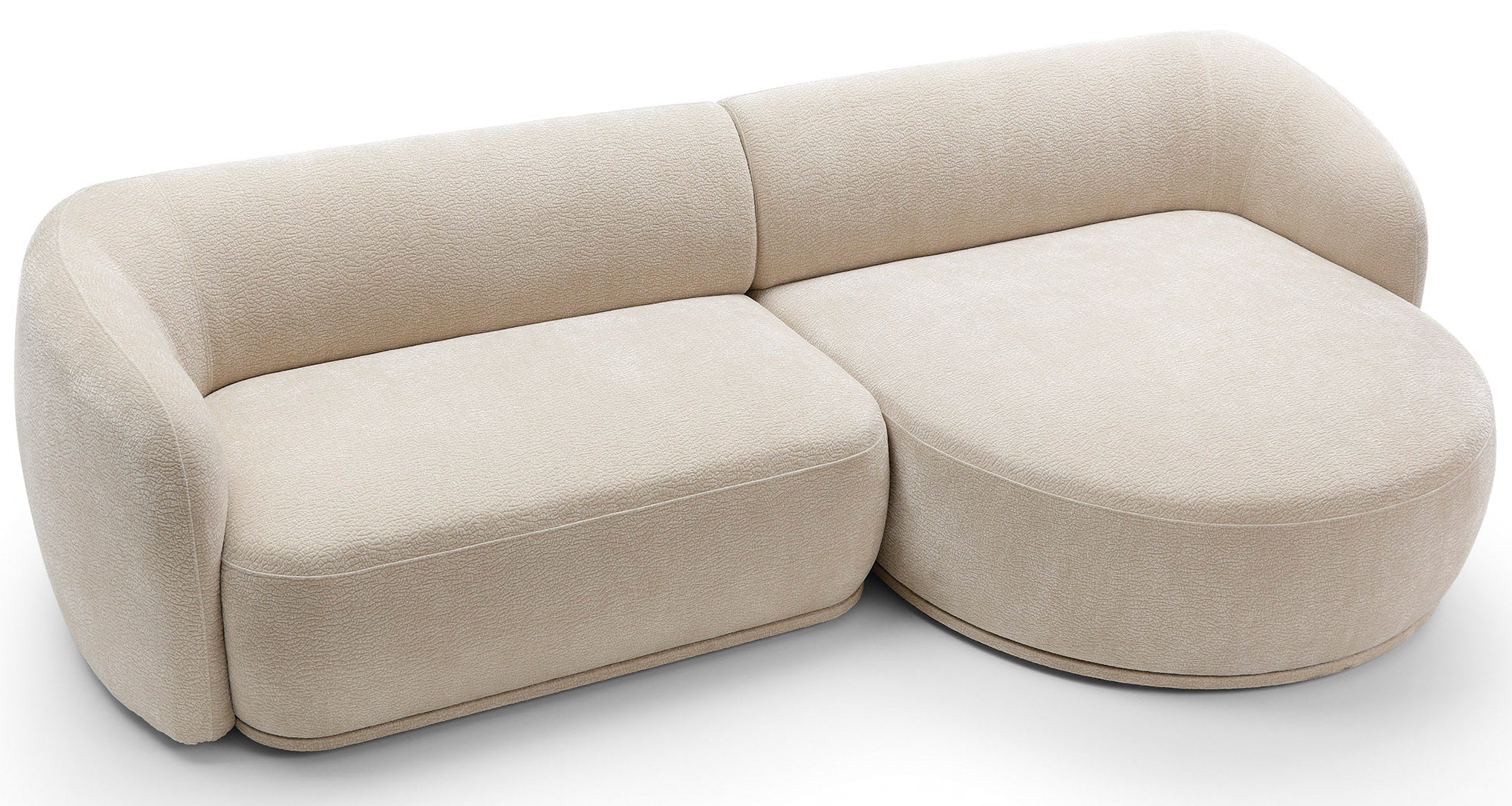 Modulares Ecksofa Bommo, L-förmig, rechtsseitig, beige Chenille